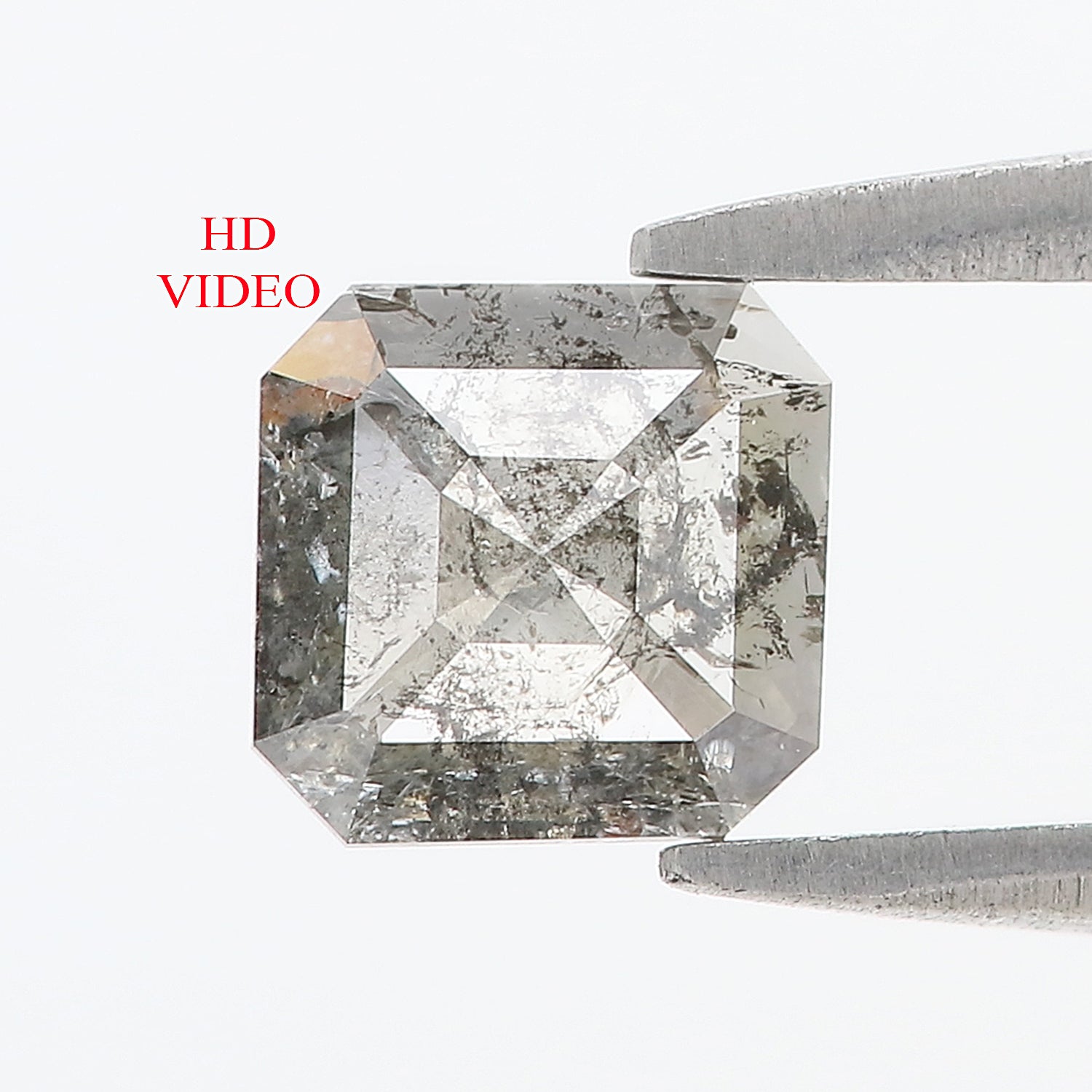 0.60 CT Natural Loose Radiant Shape Diamond Salt And Pepper Radiant Cut Diamond 6.00 MM Natural Black Grey Radiant Rose Cut Diamond LQ7457