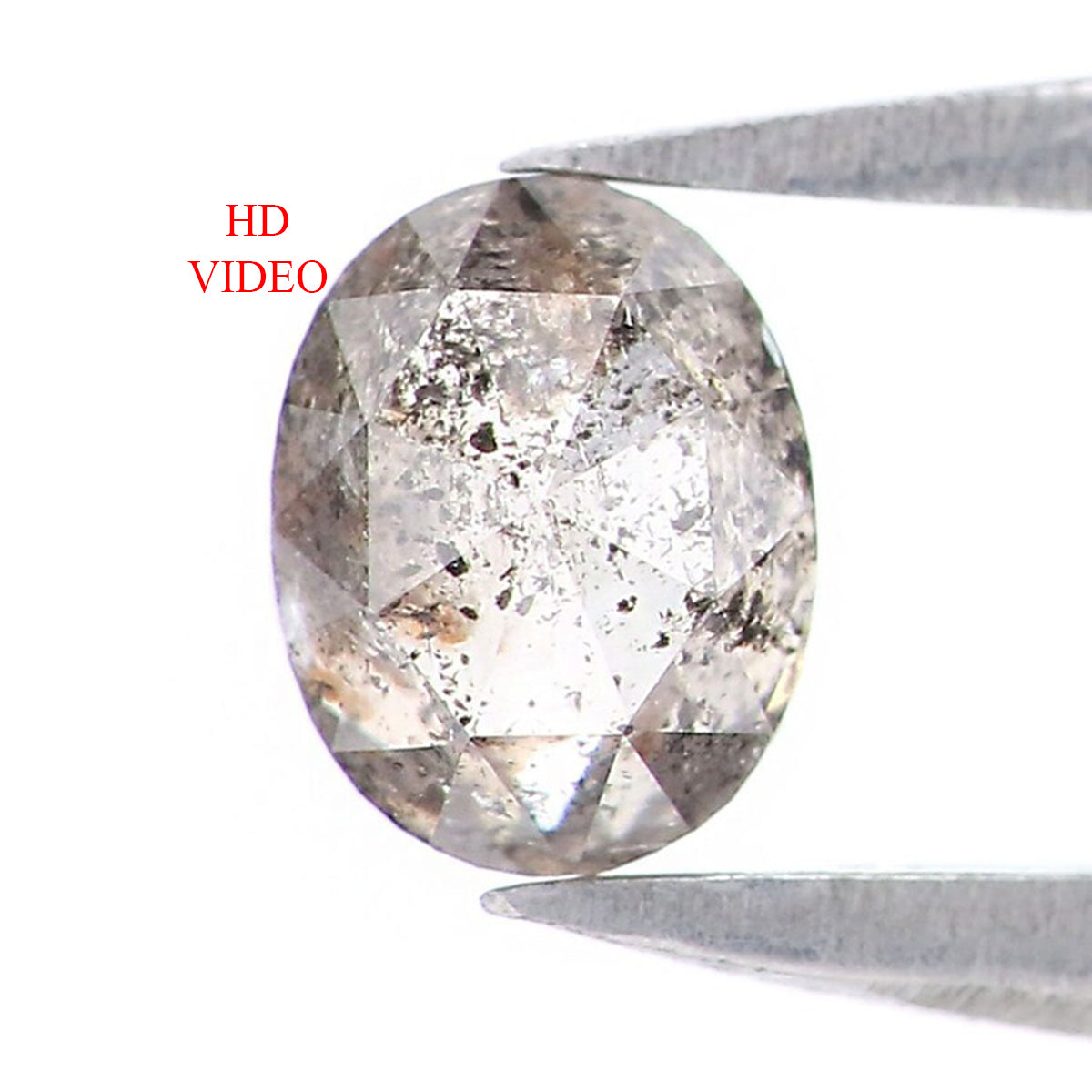 0.41 Ct Natural Loose Oval Shape Diamond Salt And Pepper Oval Diamond 4.80 MM Natural Loose Black Gray Color Oval Rose Cut Diamond LQ8820