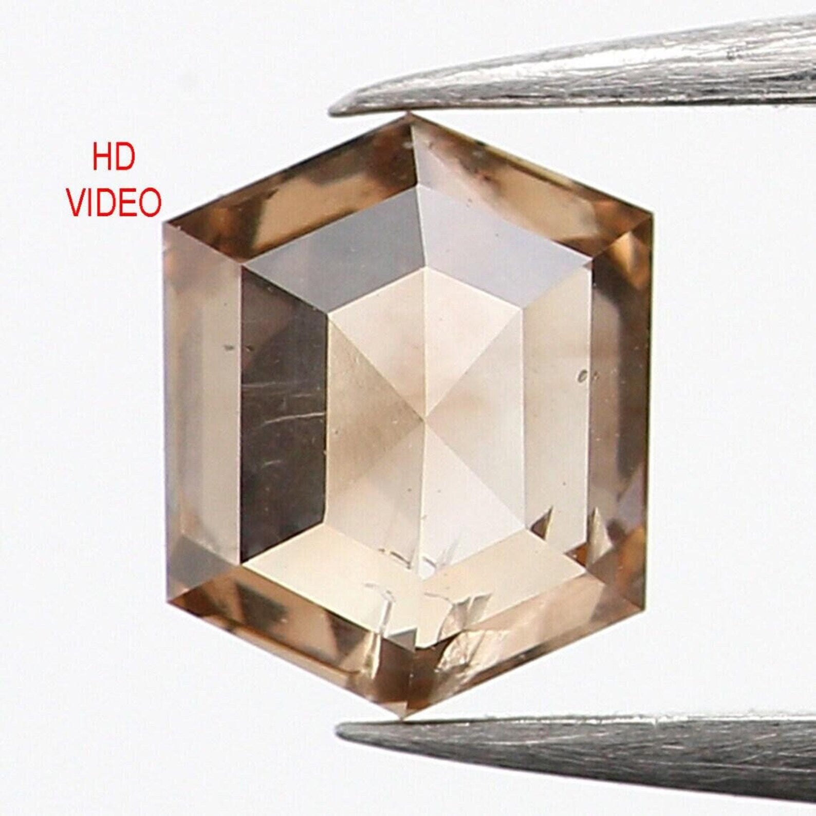 0.37 Ct Natural Loose Hexagon Shape Diamond Brown Color Hexagon Cut Diamond 4.65 MM Natural Loose Diamond Hexagon Rose Cut Diamond NQ1328