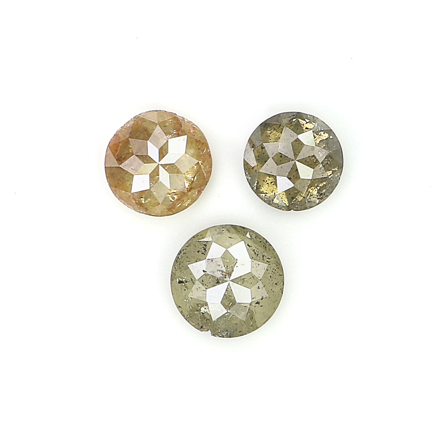 1.19 CT Natural Loose Round Rose Cut Diamond Brown Color Round Shape Diamond 4.20 MM Natural Loose Green Color Round Rose Cut Diamond LQ1883