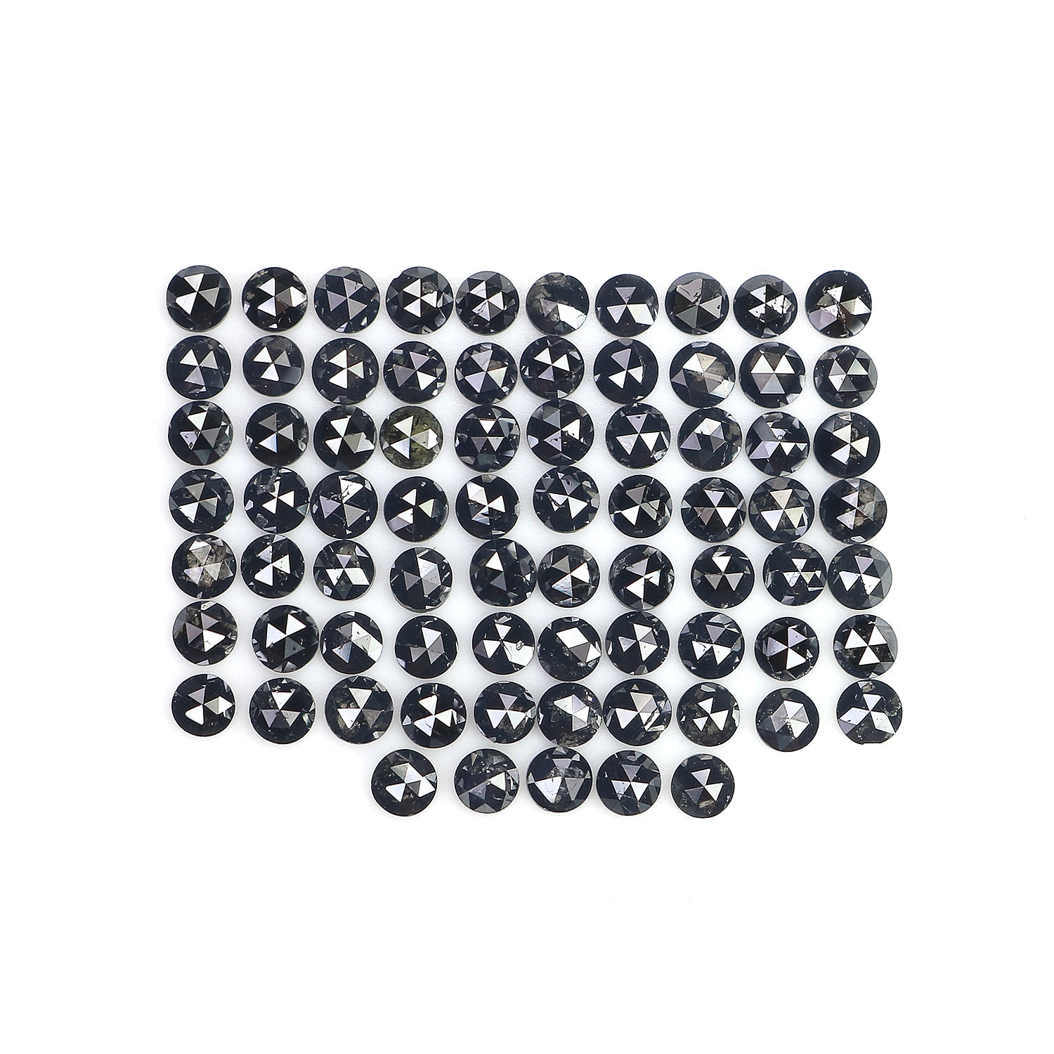 3.21 CT Natural Loose Round Rose Cut Diamond Black Color Round Shape Diamond 2.10 MM Natural Loose Black Color Round Rose Cut Diamond LQ1842