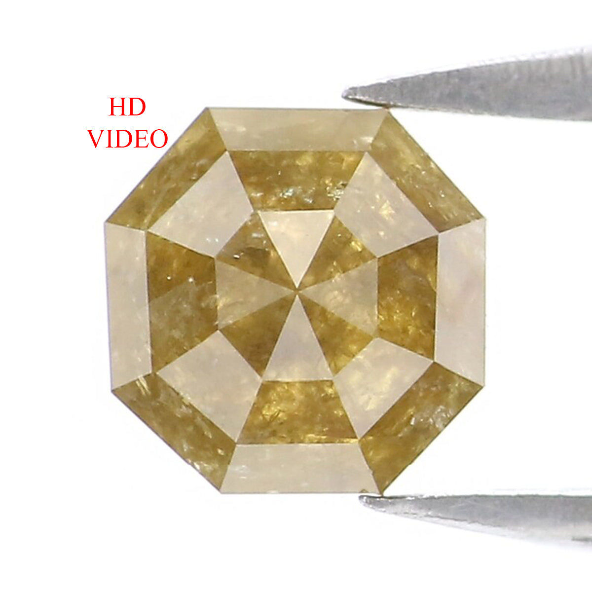 Natural Loose Octagon Yellow Color Diamond 0.67 CT 5.41 MM Octagon Shape Rose Cut Diamond L9568