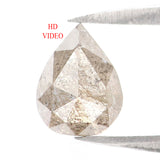 Natural Loose Pear Diamond Grey Color 0.98 CT 7.30 MM Pear Shape Rose Cut Diamond L7712