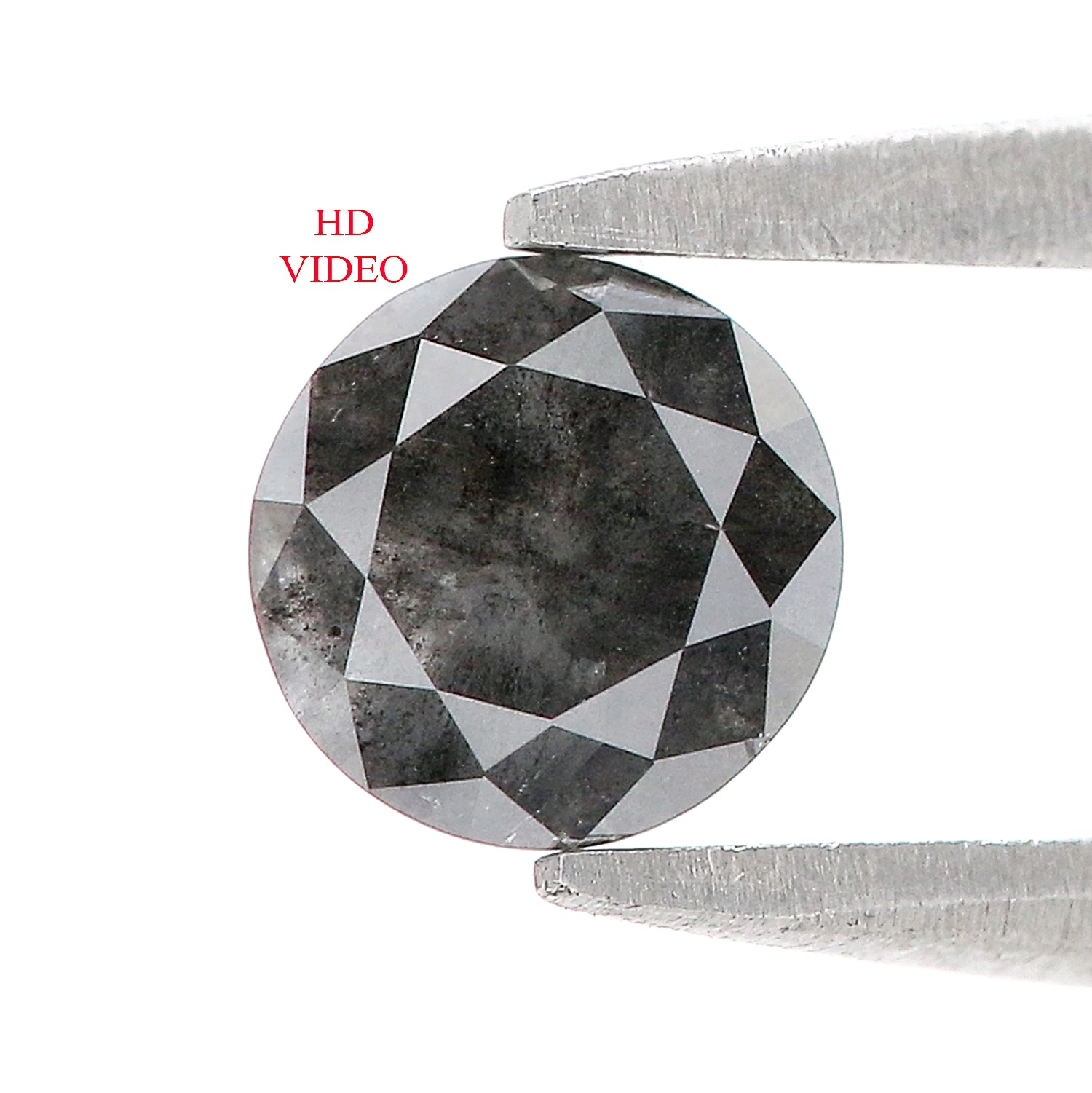 0.68 CT Natural Loose Round Shape Diamond Black Grey Color Round Cut Diamond 5.30 MM Salt And Pepper Round Brilliant Cut Diamond LQ1765