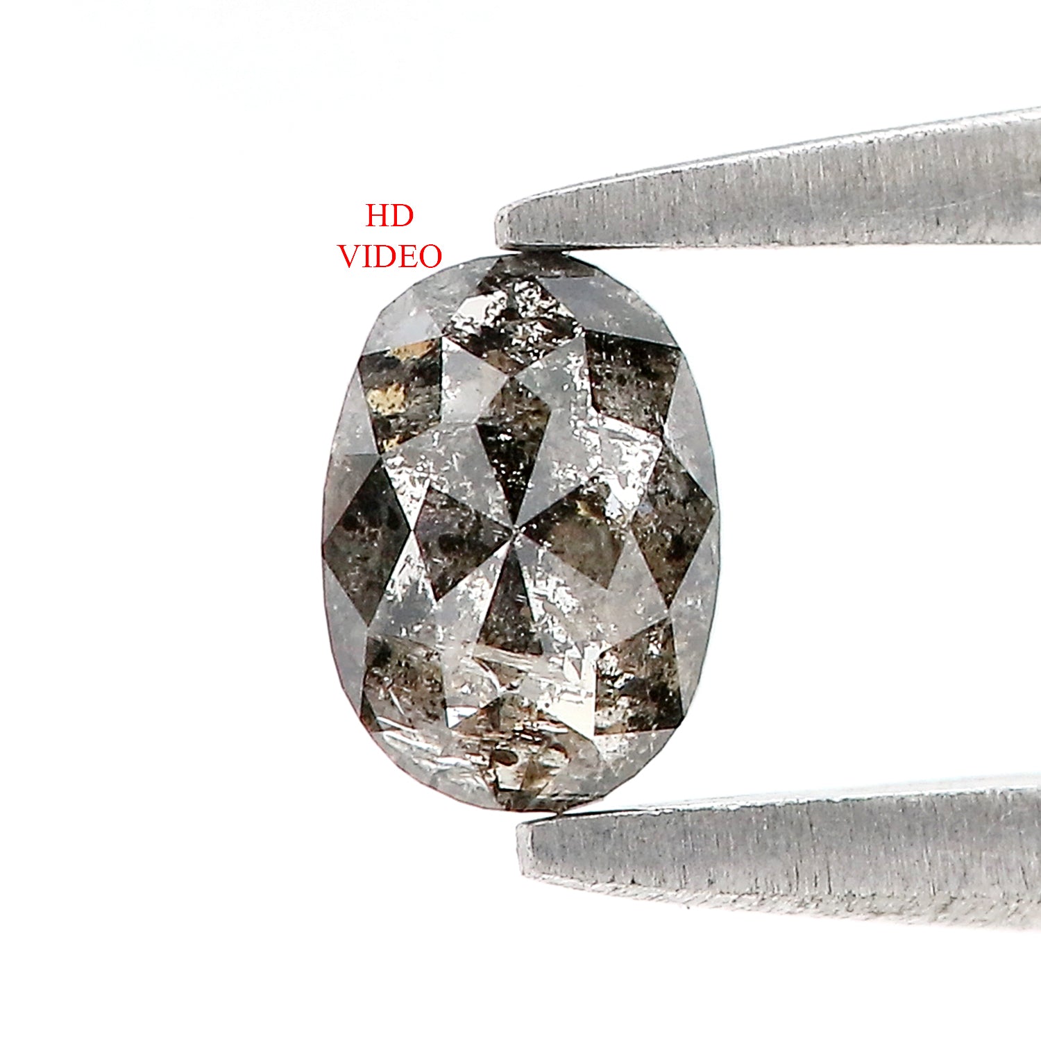 0.34 CT Natural Loose Oval Shape Diamond Salt And Pepper Oval Cut Diamond 5.10 MM Natural Loose Black Grey Color Oval Rose Cut Diamond LQ380