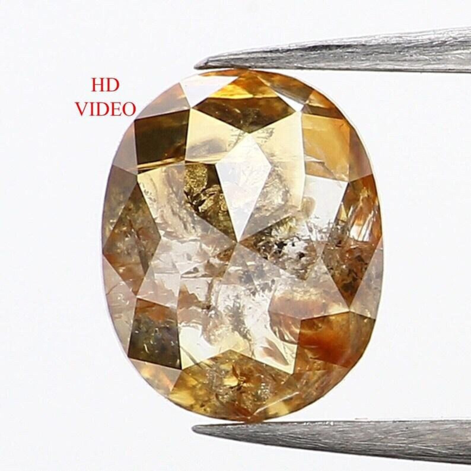 0.70 CT Natural Loose Oval Cut Diamond Orange Color Oval Cut Diamond 6.15 MM Natural Loose Orange Color Oval Rose Cut Shape Diamond NQ989
