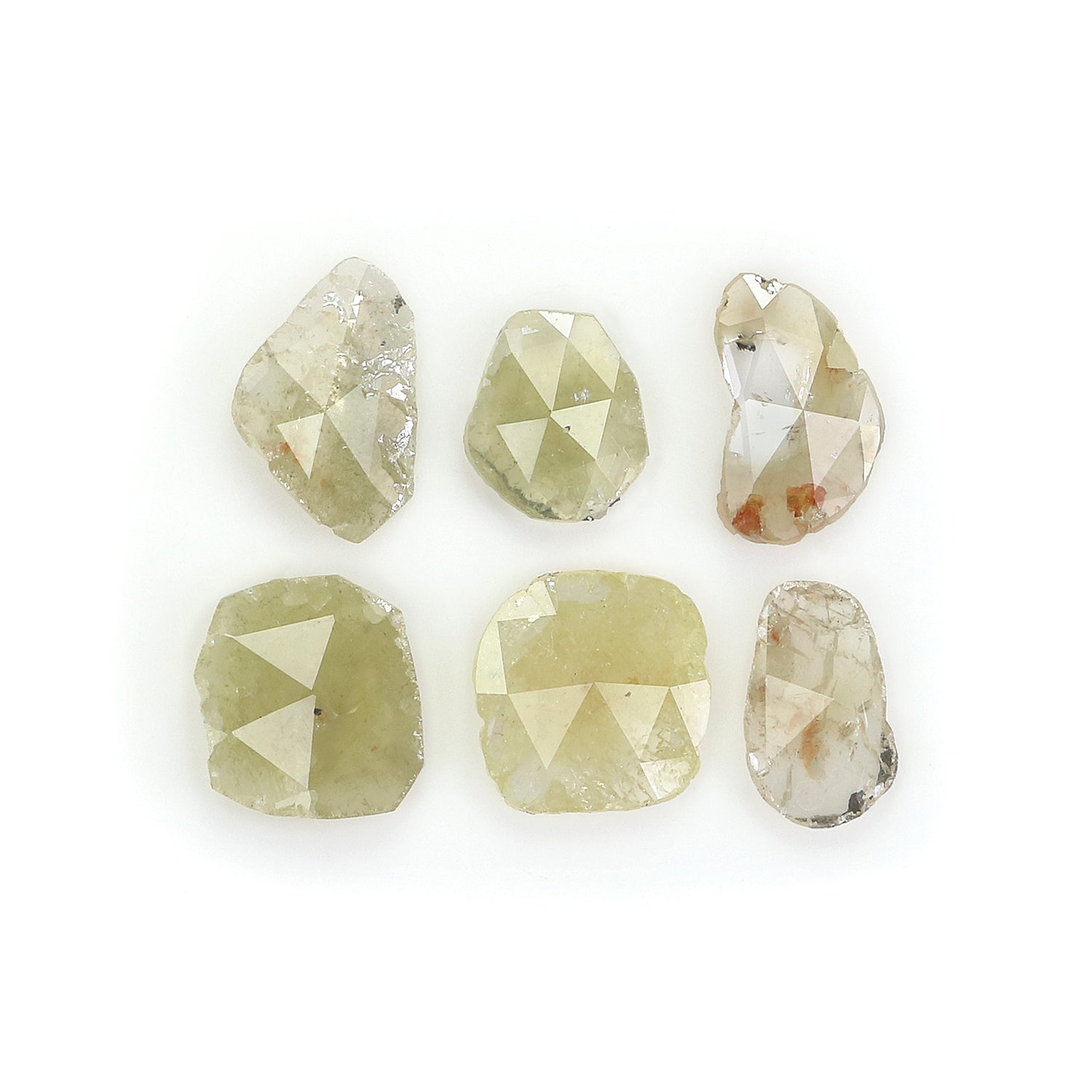 1.59 CT Natural Loose Slice Shape Diamond Yellow Color Slice Cut Diamond 5.25 MM Natural Loose Grey Color Slice Irregular Cut Diamond LQ2236