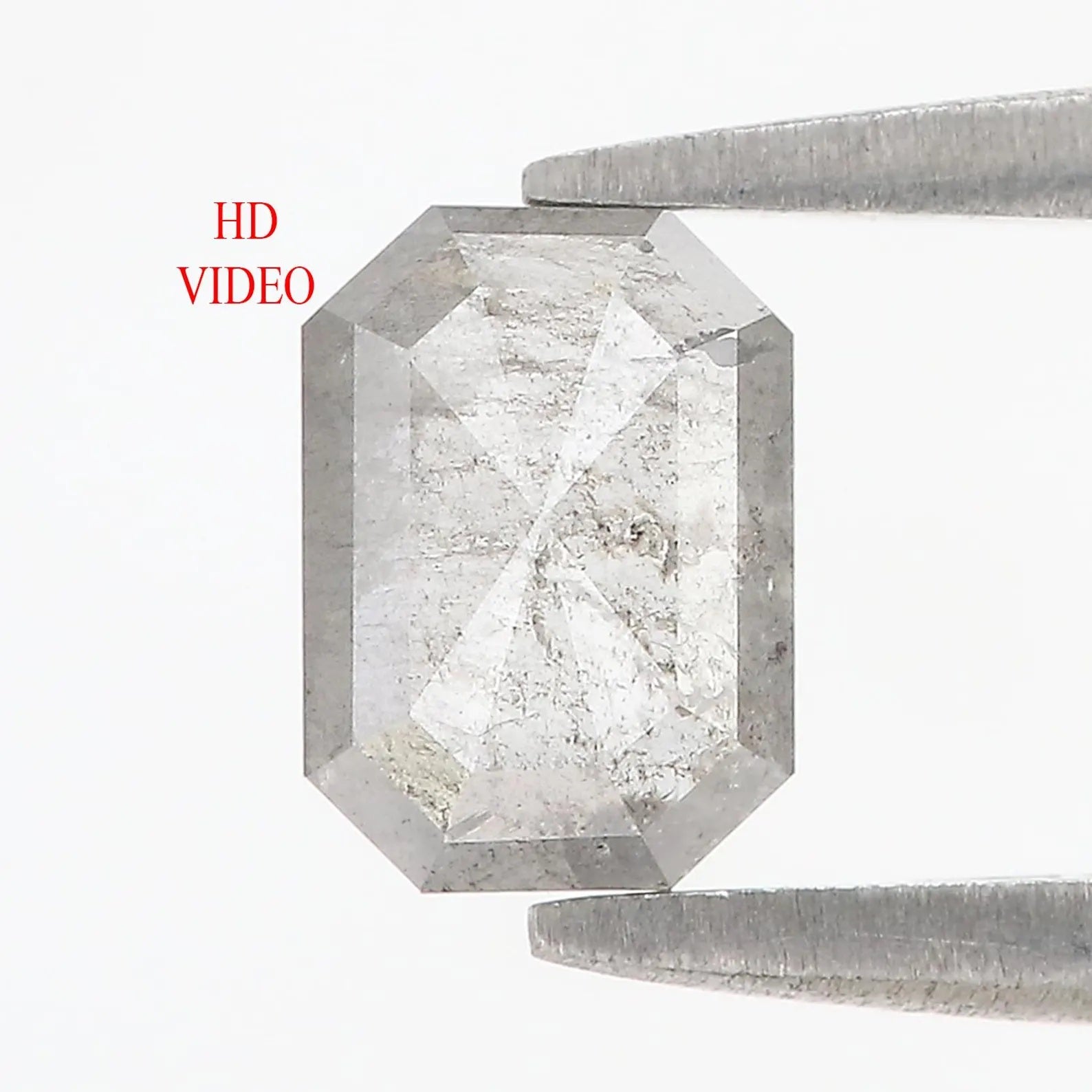 0.90 CT Natural Loose Emerald Shape Diamond Grey Color Emerald Cut Diamond 6.95 MM Natural Loose Diamond Grey Emerald Cut Diamond QN796