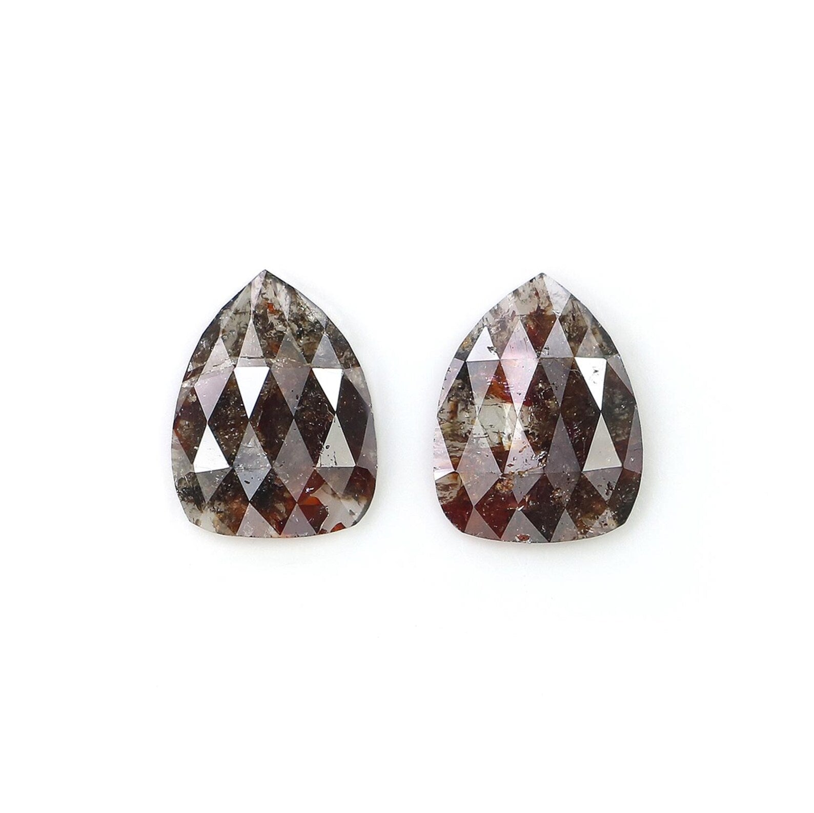 1.88 CT Natural Loose Pear Shape Pair Diamond Brown Color Pear Diamond 9.00 MM Natural Loose Diamond Pear Shape Rose Cut Diamond NQ8365