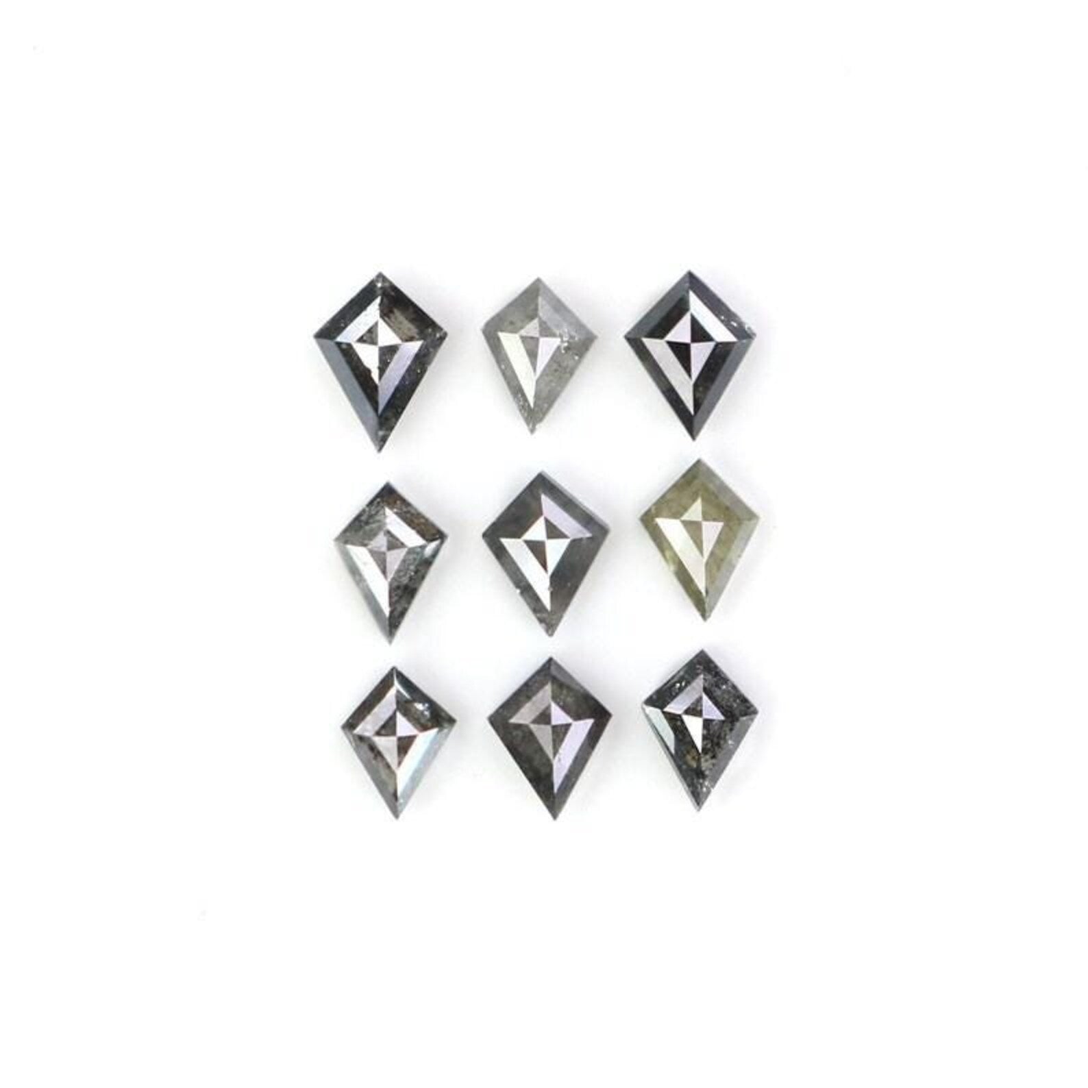 0.49 CT Natural Loose Kite Shape Diamond Salt And Pepper Kite Diamond 3.20 MM Natural Loose Black Gray Color Kite Rose Cut Diamond NQ2340