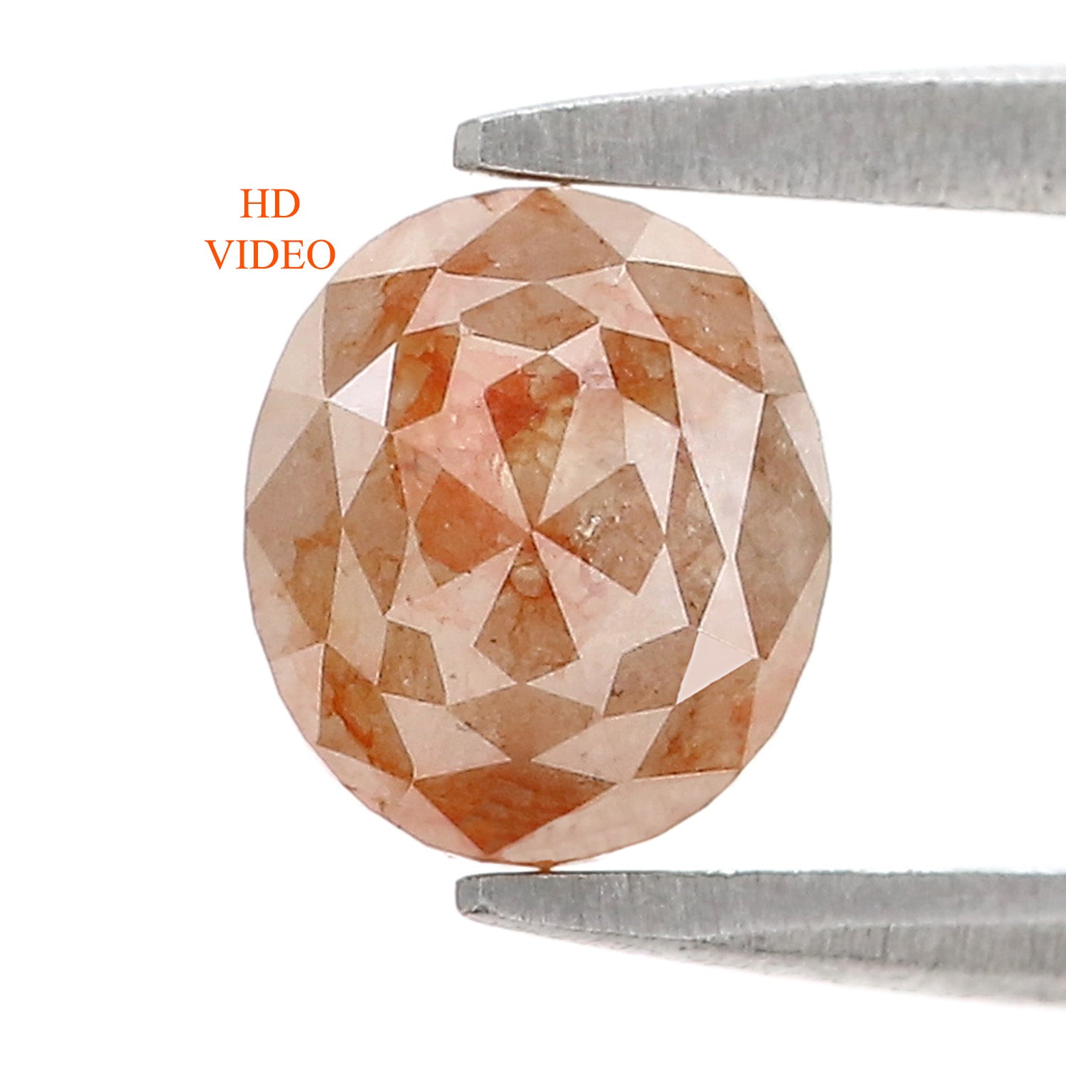 Natural Oval Brown Diamond 1.49 CT Loose Rose Cut Brown Stone 6.70 MM Rustic Diamond Oval Diamond For Custom Engagement Ring L3640