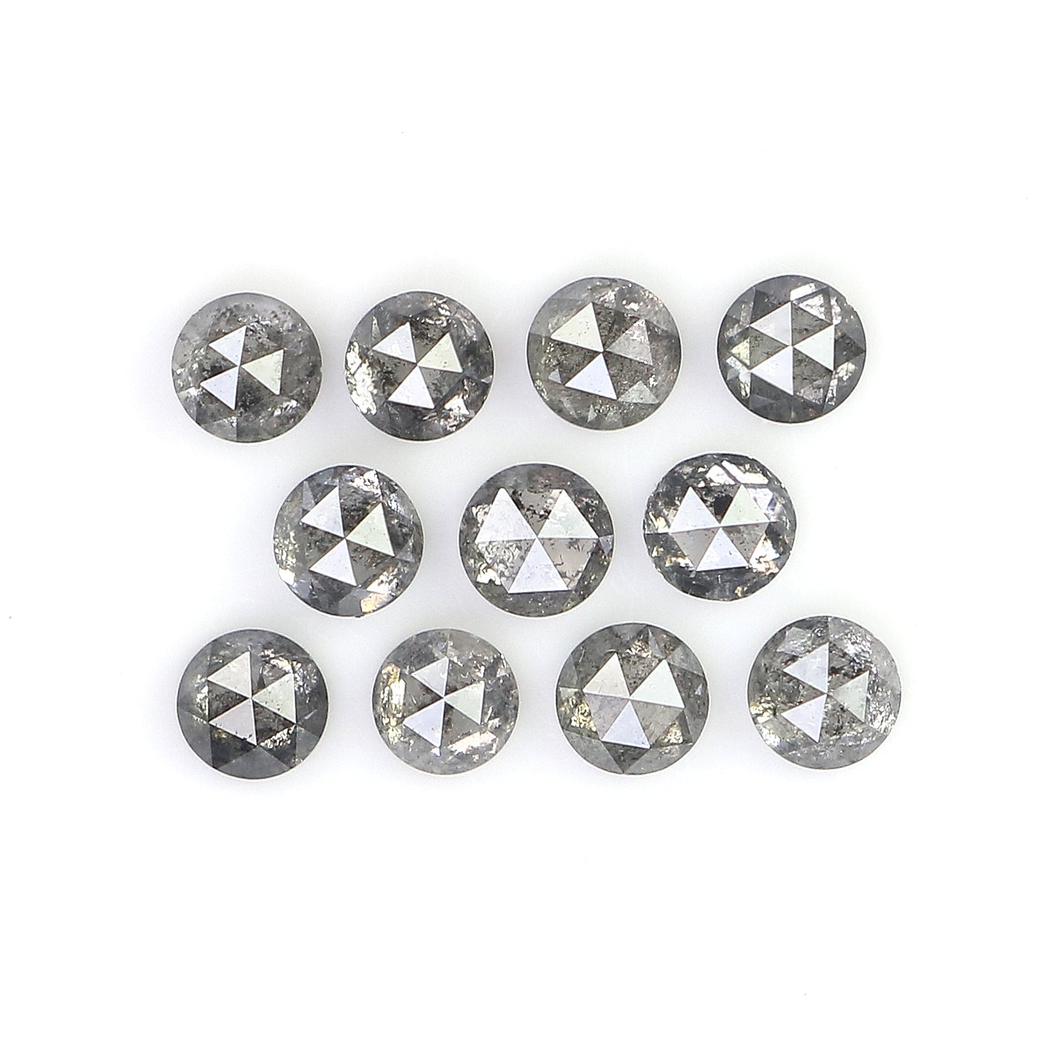 1.26 Ct Natural Loose Round Rose Cut Diamond Salt And Pepper Round Shape Diamond 2.70 MM Natural Black Grey Round Rose Cut Diamond LQ2775