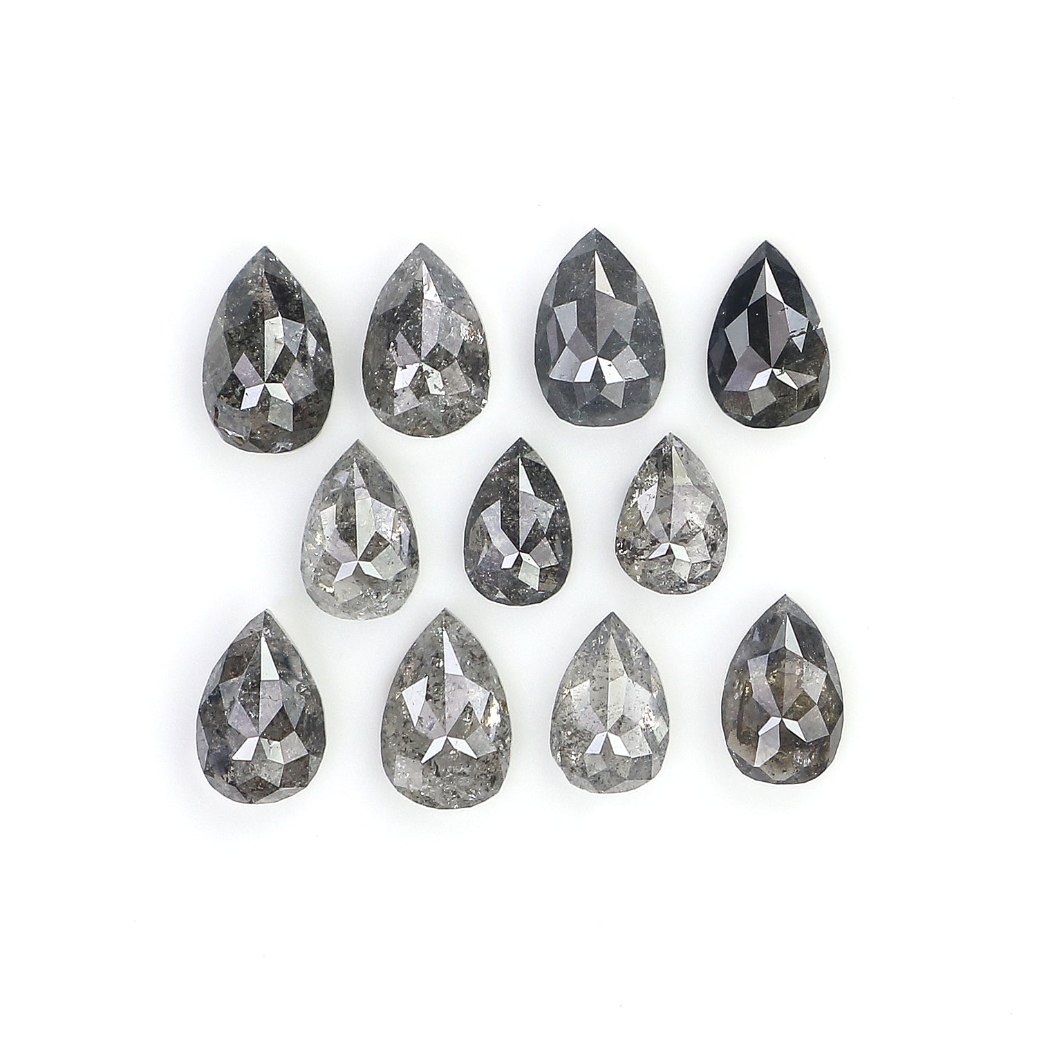 1.03 CT Natural Loose Pear Shape Diamond Salt And Pepper Pear Cut Diamond 3.15 MM Natural Black Grey Diamond Pear Rose Cut Diamond LQ2912