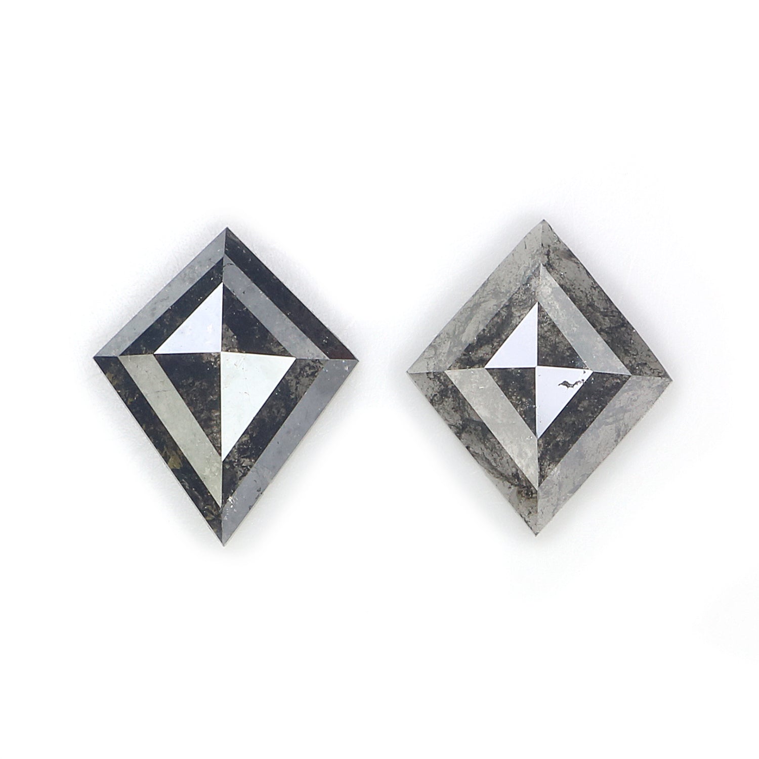 1.13 CT Natural Loose Kite Cut Pair Diamond Salt And Pepper Kite Shape Diamond 8.30 MM Natural Black Grey Color Kite Rose Cut Diamond N2605