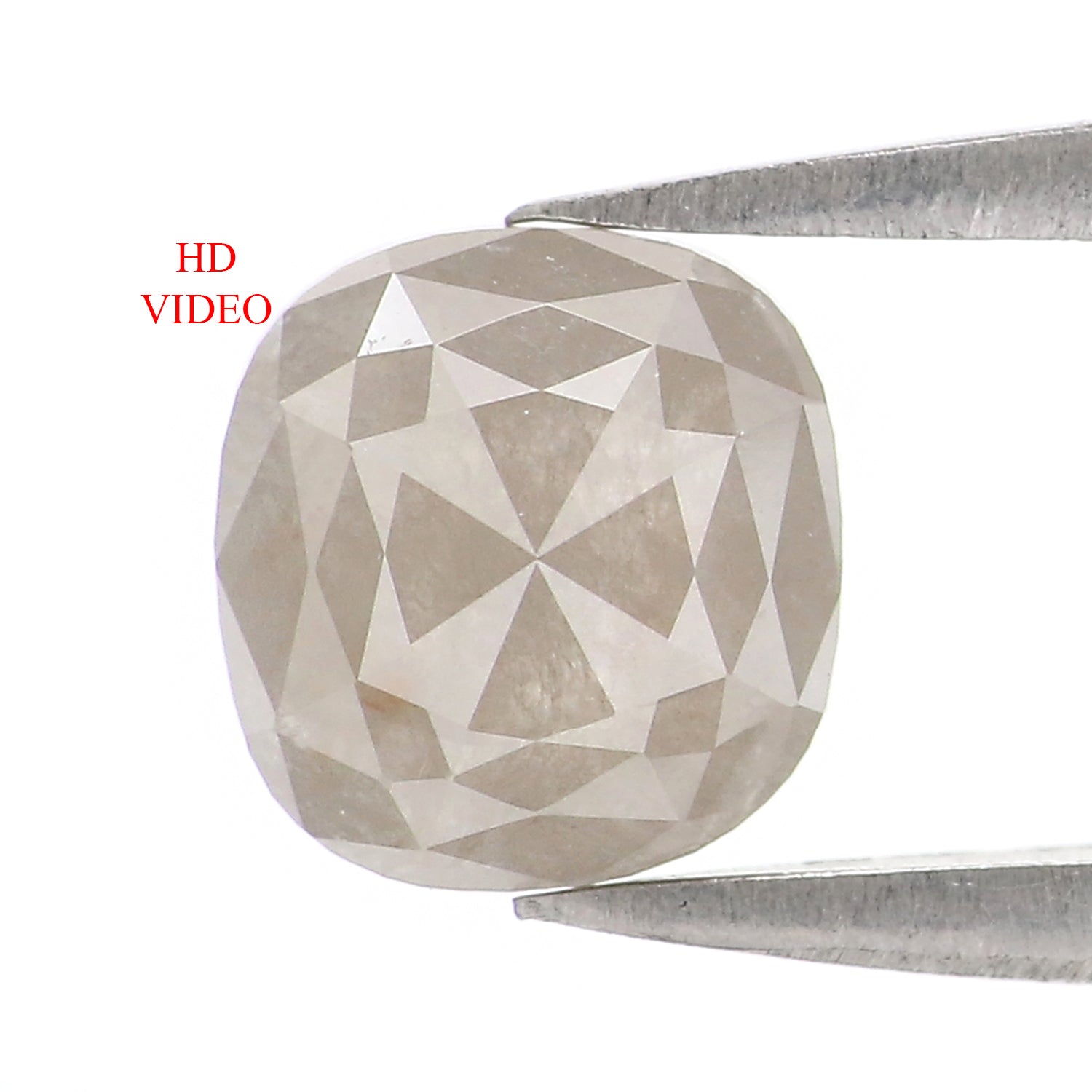 1.66 CT Natural Loose Cushion Shape Diamond Grey Color Cushion Diamond 6.75 MM Natural Loose Grey Diamond Cushion Rose Cut Diamond LQ2929