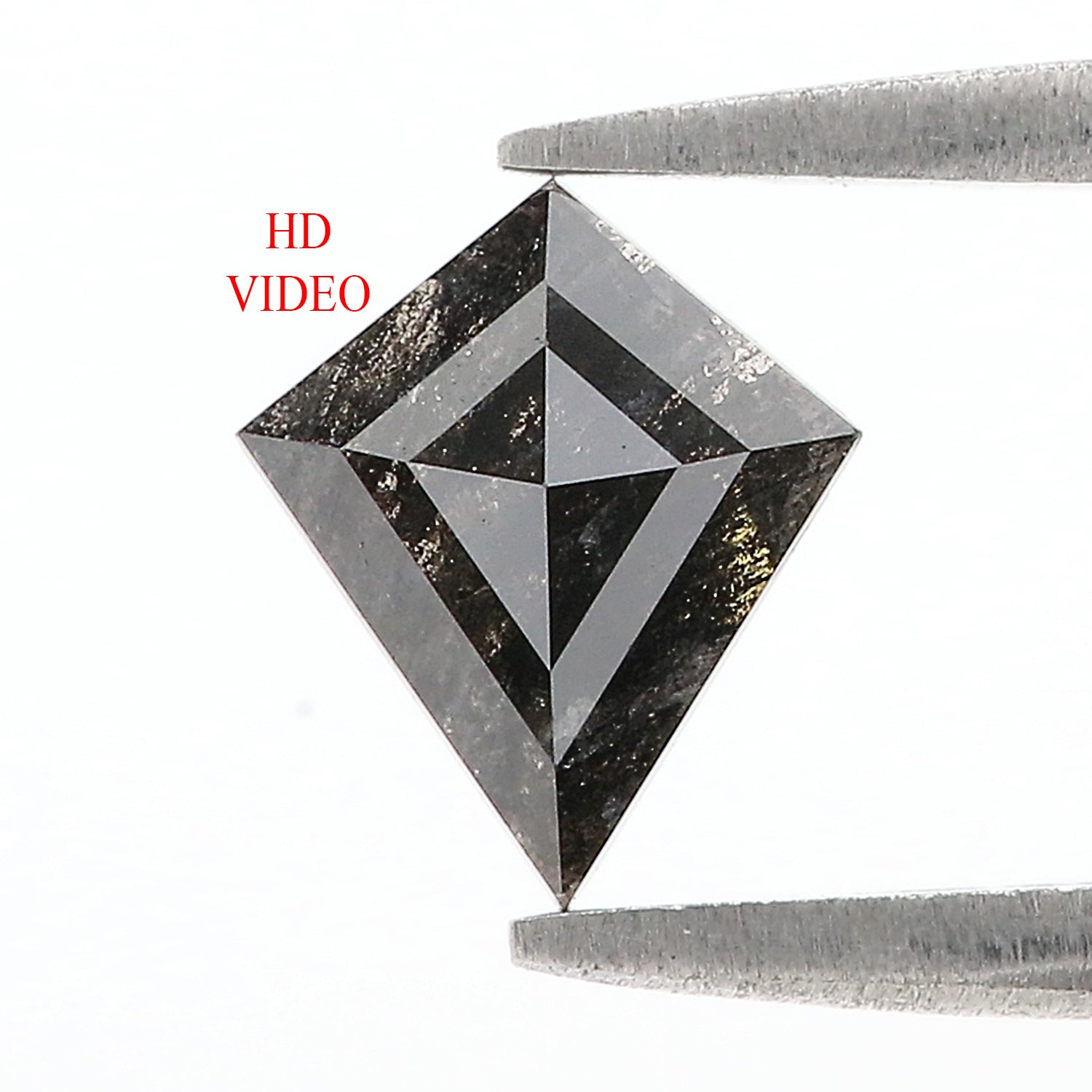 0.81 CT Natural Loose Kite Shape Diamond Salt And Pepper Kite Cut Diamond 8.20 MM Natural Loose Black Grey Color Kite Rose Cut Diamond L3409