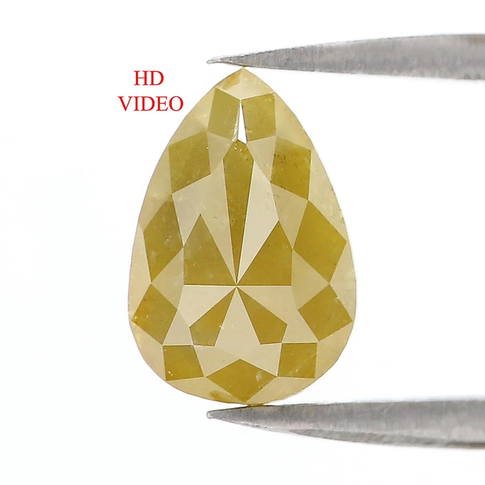 2.32 CT Natural Loose Pear Shape Diamond Yellow Color Pear Cut Diamond 10.00 MM Natural Loose Diamond Yellow Pear Rose Cut Diamond QN735