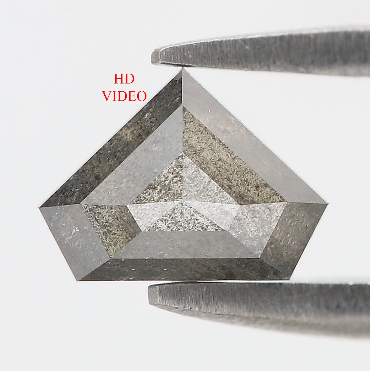 0.87 CT Natural Loose Shield Diamond Black Grey Color Diamond 5.40 MM Natural Loose Diamond Salt And Pepper Shield Rose Cut Diamond QL1942