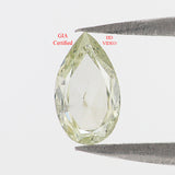 GIA Certified Natural Loose Pear Modified Brilliant Cut Diamond, Fancy Light Green-Yellow Color Diamond, Pear Shape Diamond 0.32 CT L4429