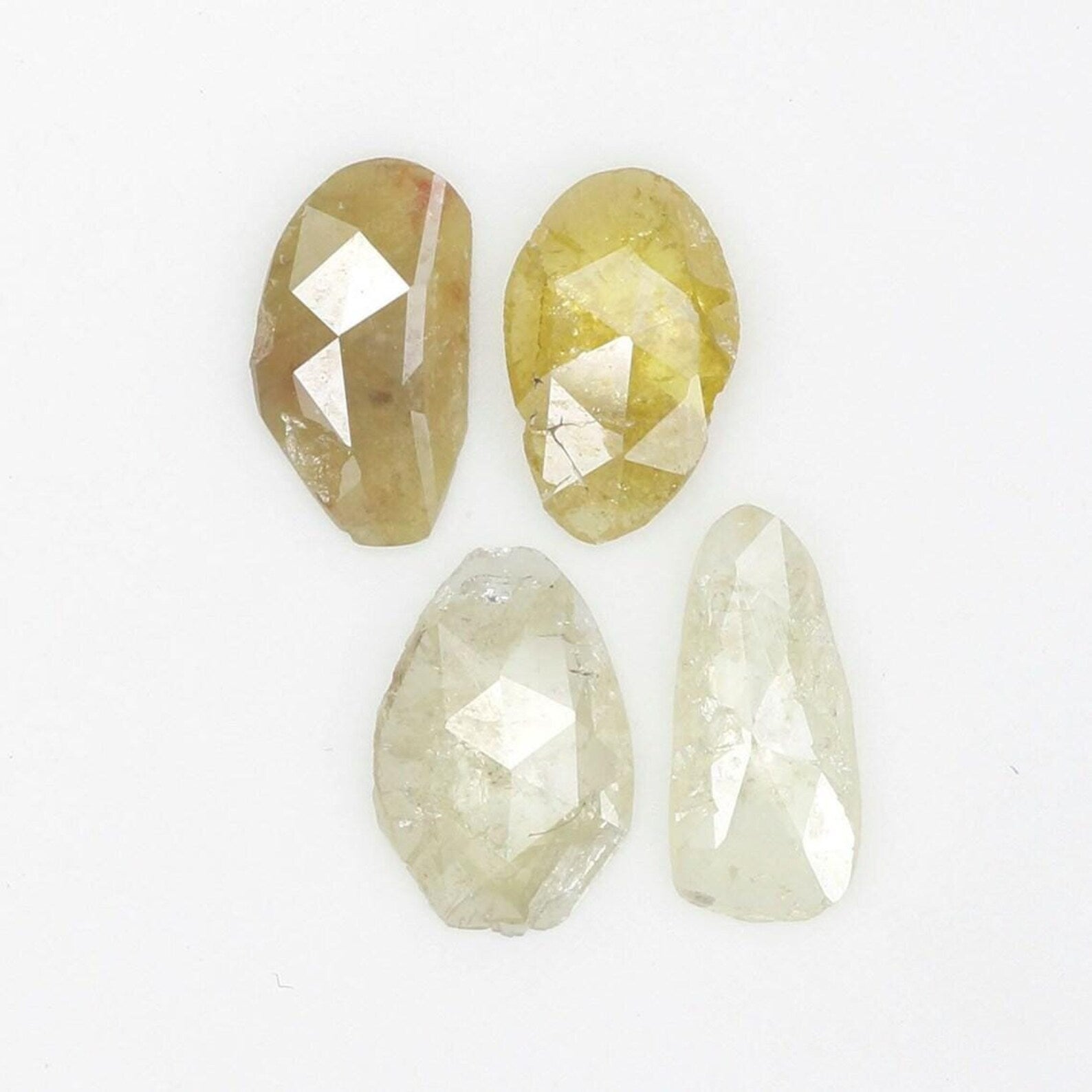 1.94 Ct Natural Loose Slice Shape Diamond Gray Color Slice Cut Diamond 7.65 MM Natural Diamond Yellow Color Slice Rose Cut Diamond NQ1192