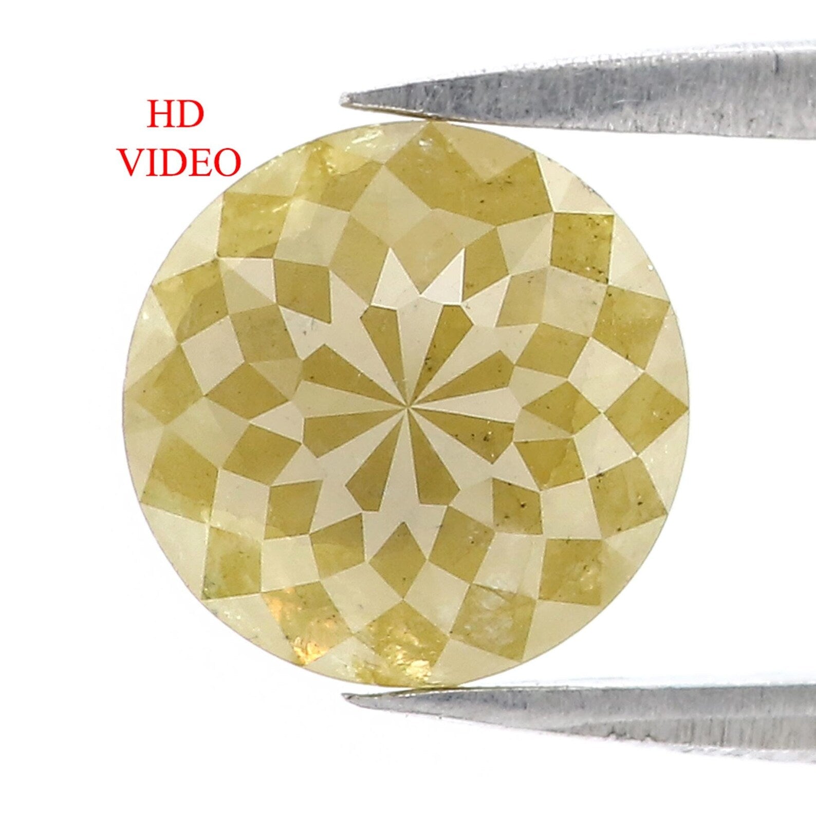 1.88 CT Natural Loose Round Rose Cut Diamond Yellow Color Round Shape Diamond 8.25 MM Natural Yellow Color Round Rose Cut Diamond NQ9018