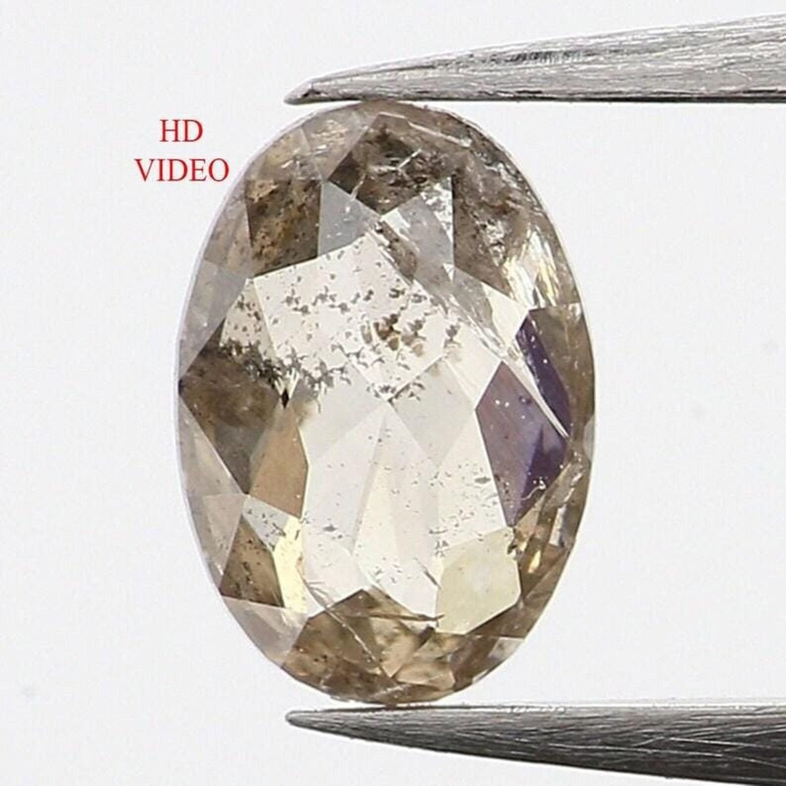 0.34 Ct Natural Loose Oval Shape Diamond Salt And Pepper Oval Cut Diamond 5.35 MM Natural Black Grey Color Oval Rose Cut Diamond NQ1043