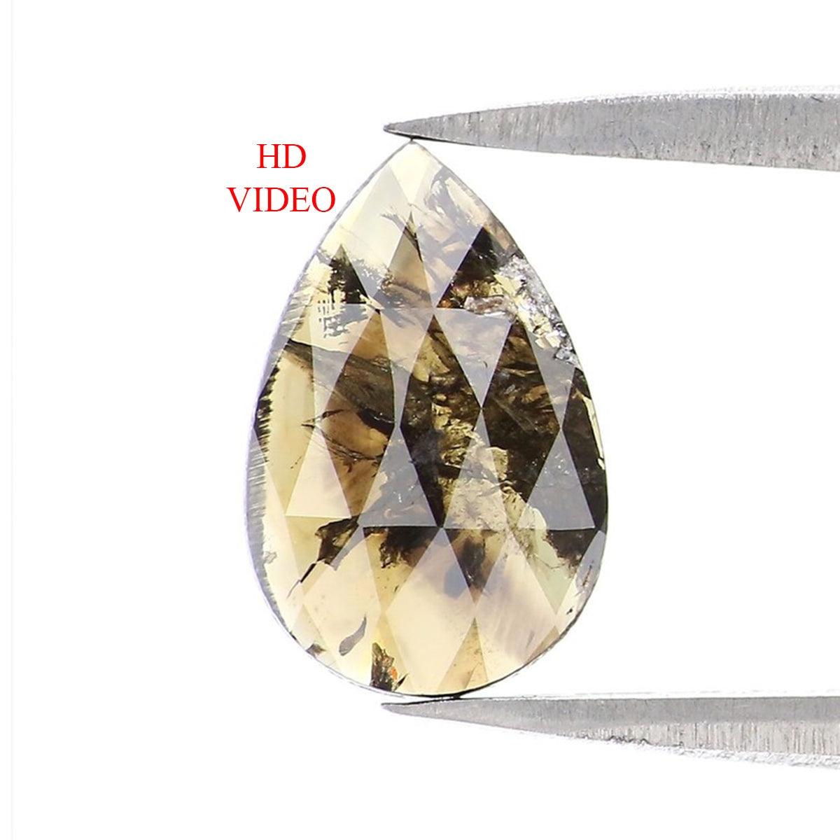 0.85 CT Natural Loose Pear Shape Diamond Brown Color Pear Cut Diamond 9.70 MM Natural Loose Grey Color Diamond Pear Rose Cut Diamond KQ1715