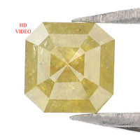 Natural Loose Emerald Shape Yellow Color Diamond 0.80 CT 4.50 MM Emerald Shape Rose Cut Diamond L7713