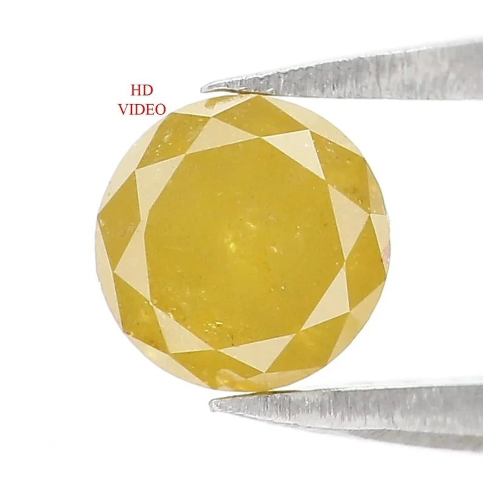 0.76 CT Natural Loose Round Shape Diamond Yellow Color Round Diamond 5.20 MM Natural Diamond Yellow Color Round Brilliant Cut Diamond NQ216