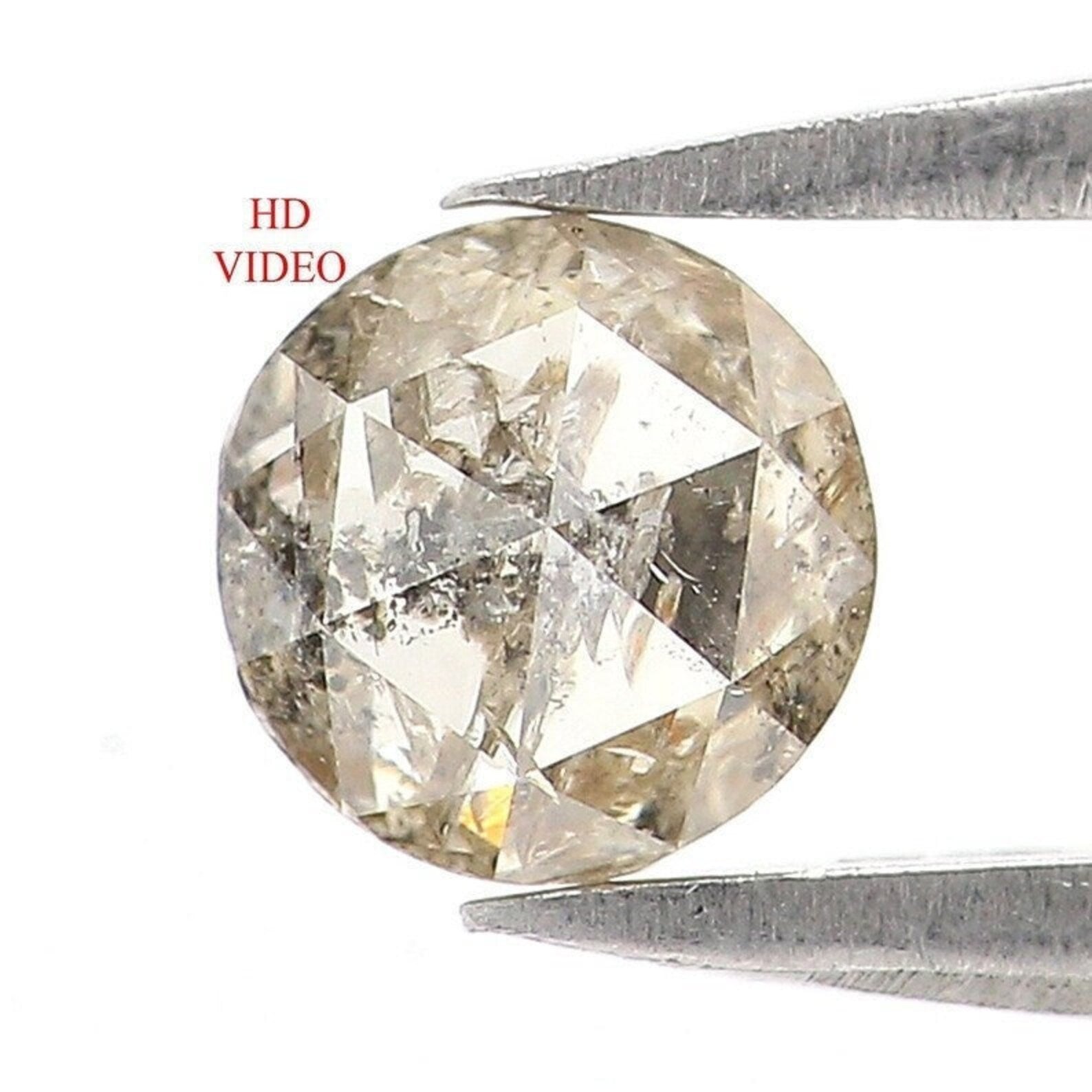 0.52 CT Natural Loose Round Shape Diamond Salt And Pepper Round Cut Diamond 4.90 MM Natural Diamond Black Grey Color Round Rose Cut NQ905