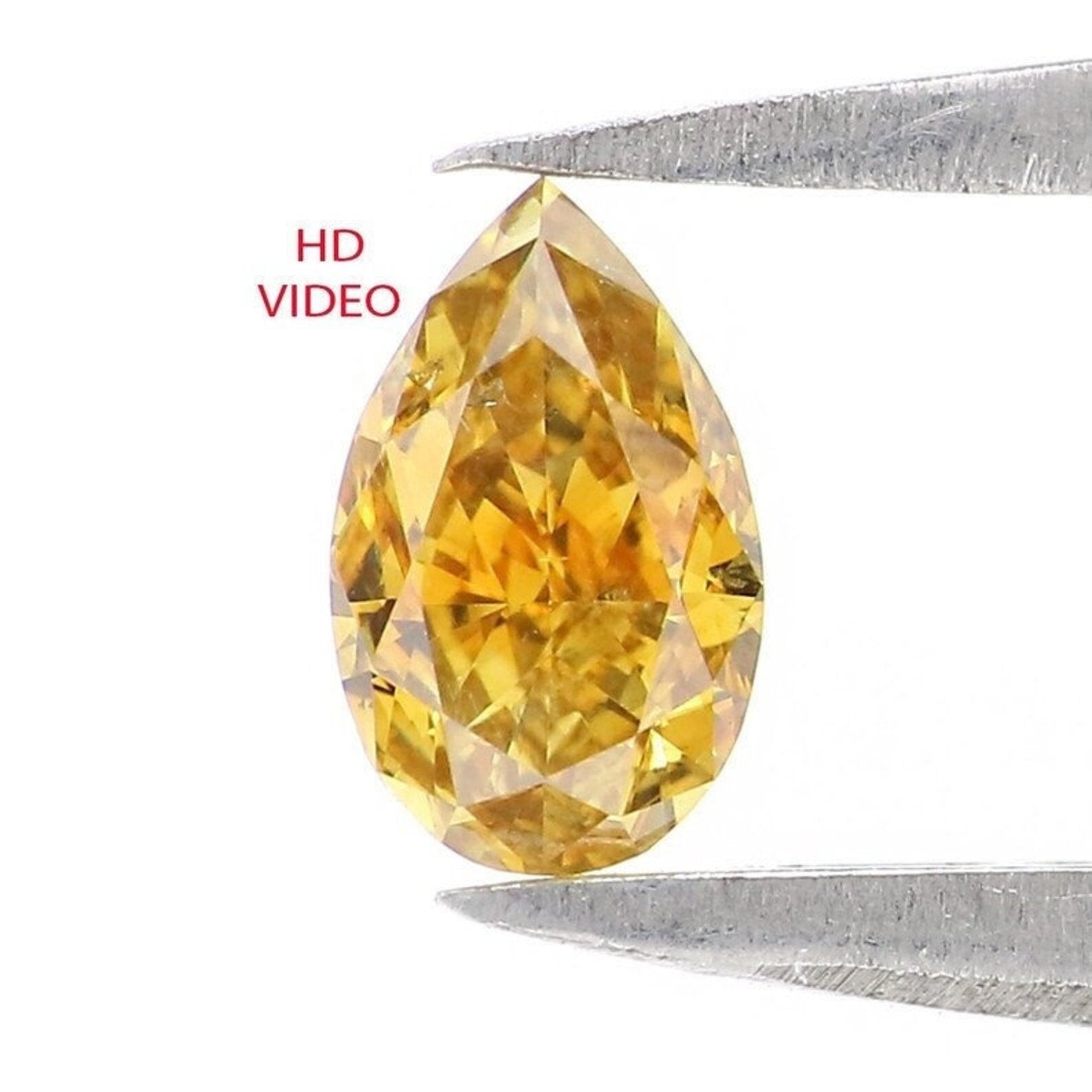 0.33 CT Natural Loose Pear Shape Diamond Yellow Color Pear Diamond 5.55 MM Natural Diamond Yellow Color Pear Brilliant Cut Diamond NQ9817