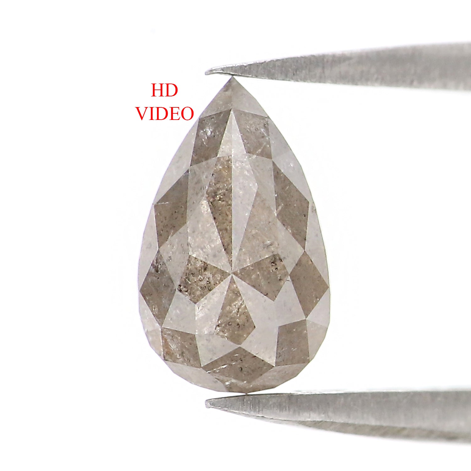 1.30 CT Natural Loose Pear Shape Diamond Grey Color Pear Cut Diamond 8.45 MM Natural Loose Grey Color Diamond Pear Rose Cut Diamond KQ2706