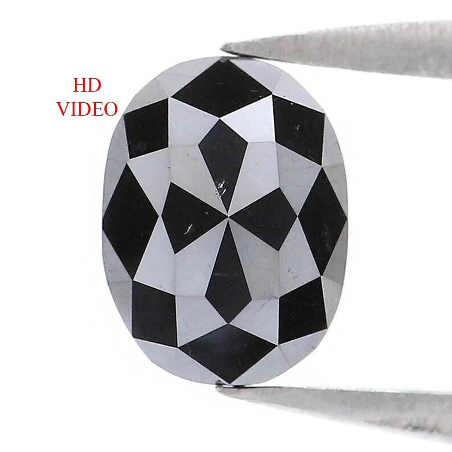 0.84 CT Natural Loose Oval Shape Diamond Black Color Oval Cut Diamond 6.55 MM Natural Loose Diamond Black Oval Shape Rose Cut Diamond QN1977