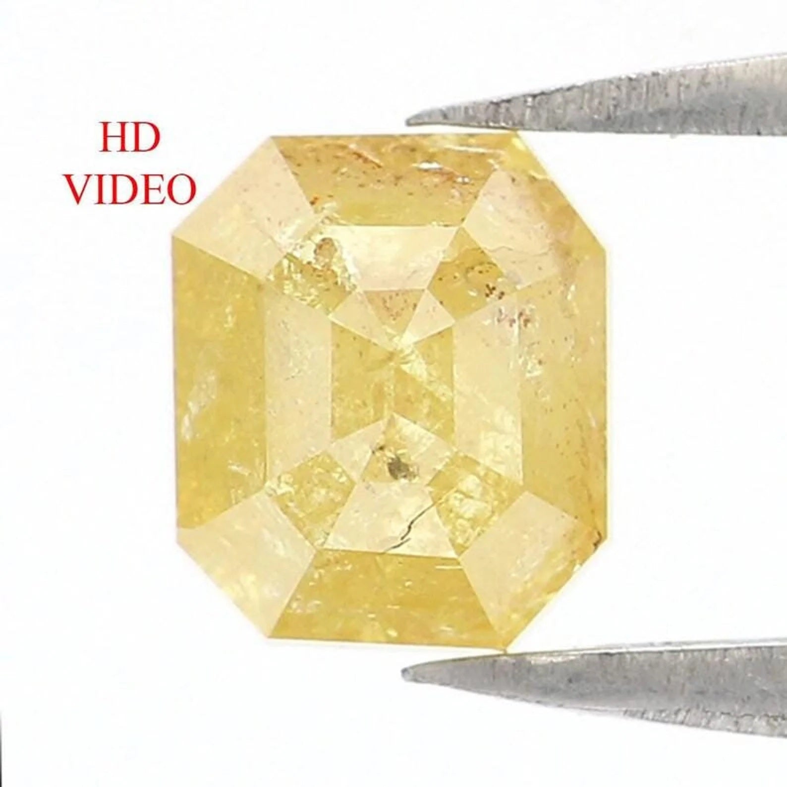 1.34 CT Natural Loose Emerald Shape Diamond Yellow Color Emerald Diamond 6.35 MM Natural Loose Yellow Color Emerald Rose Cut Diamond NQ1926