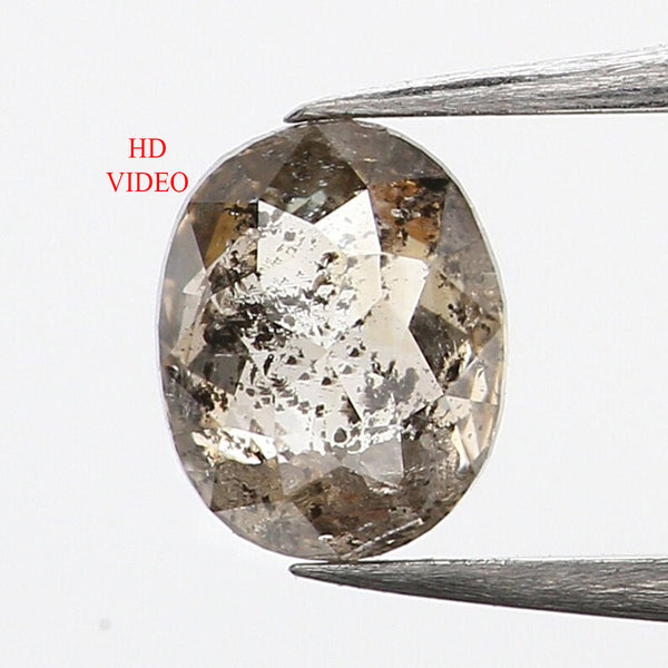 0.40 Ct Natural Loose Diamond, Oval Diamond, Black Diamond, Grey Diamond, Salt and Pepper Diamond, Antique Diamond, Real Diamond KR2315