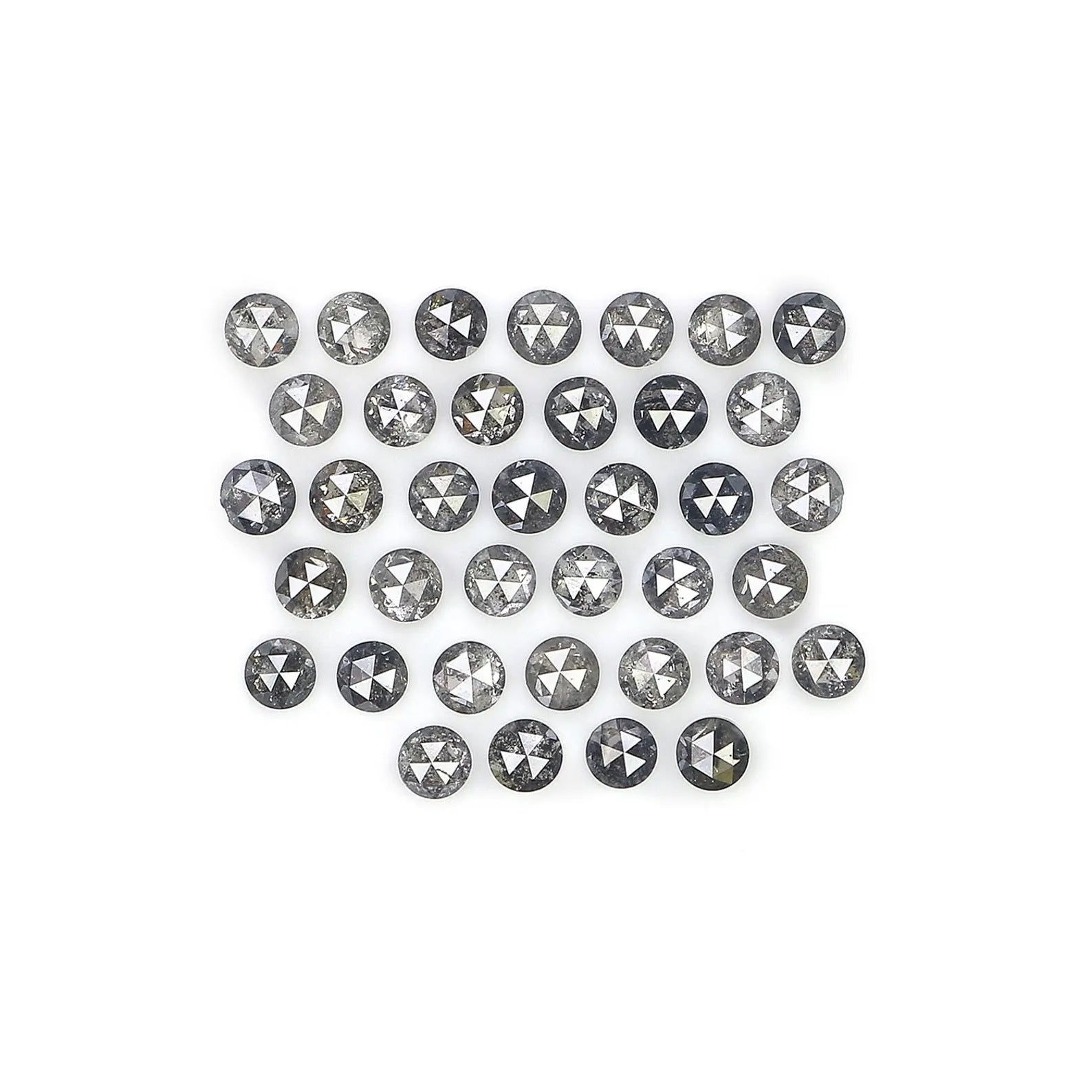 1.06 CT Natural Loose Round Shape Diamond Salt And Pepper Round Diamond 1.80 MM Natural Loose Black Grey Color Round Rose Cut Diamond NQ1833