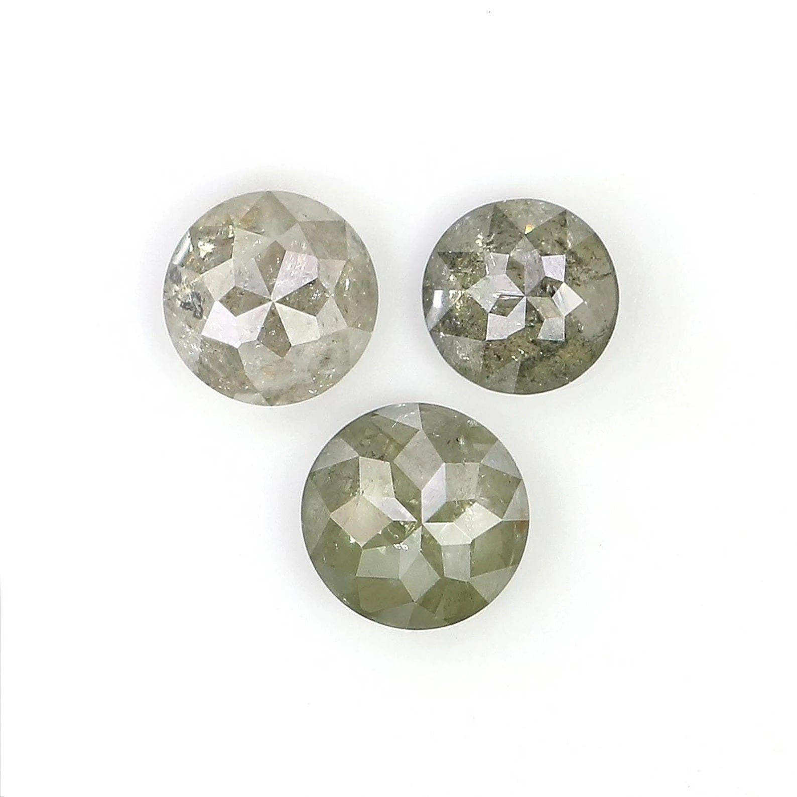 1.46 CT Natural Loose Round Shape Diamond Gray Color Round Diamond 4.60 MM Natural Loose Diamond Yellow Color Round Rose Cut Diamond NQ456