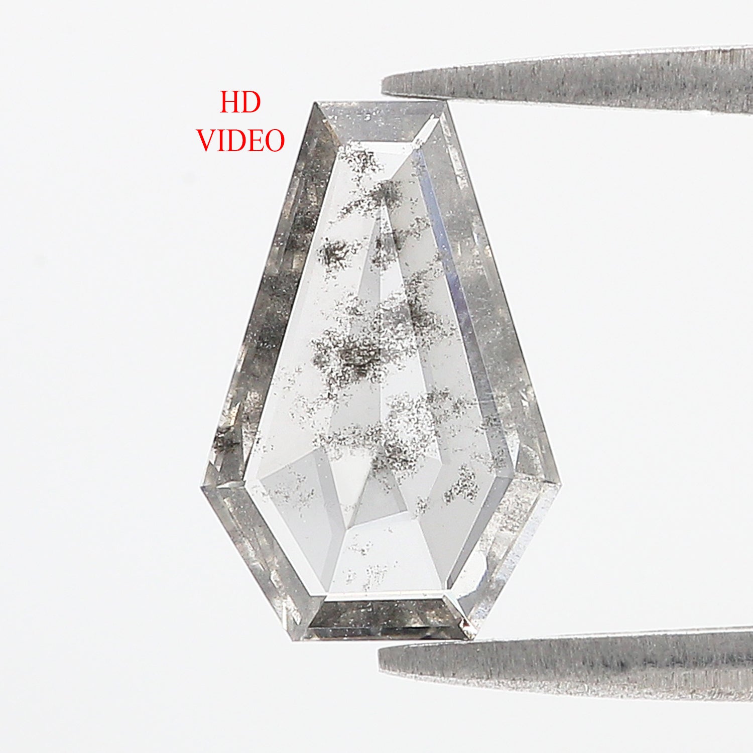 1.31 CT Coffin Rose Cut Salt And Pepper Lab Grown 11.70 MM Loose Diamond CVD Fancy Black Grey Color Lab Created Antique Cut Diamonds N2639