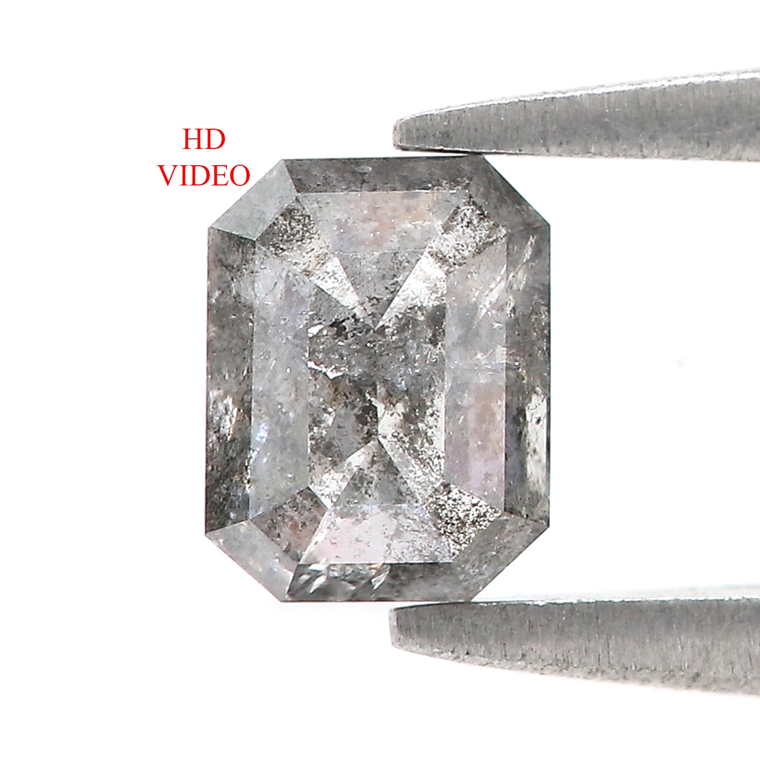 0.73 CT Natural Loose Emerald Shape Diamond Salt And Pepper Emerald Cut Diamond 5.70 MM Natural Emerald Shape Rose Cut Diamond LQ1187