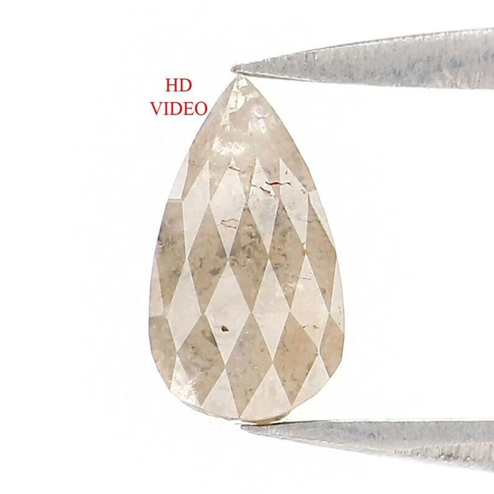 0.65 CT Natural Loose Pear Shape Diamond Grey Color Pear Cut Diamond 6.90 MM Natural Loose Diamond Grey Color Pear Rose Cut Diamond NQ8445