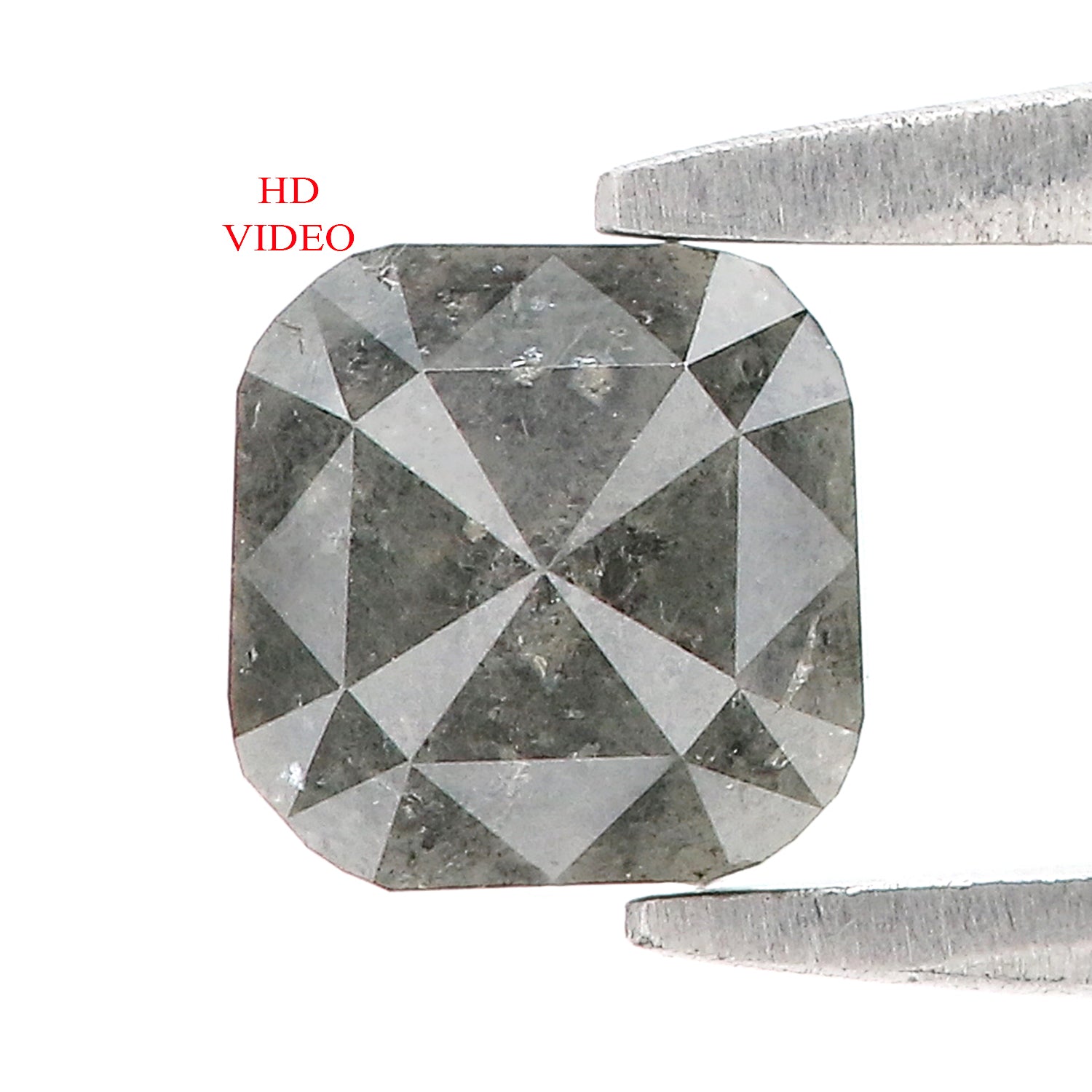 0.89 CT Natural Loose Cushion Shape Diamond Salt And Pepper Cushion Cut Diamond 5.20 MM Natural Black Grey Cushion Rose Cut Diamond LQ1341