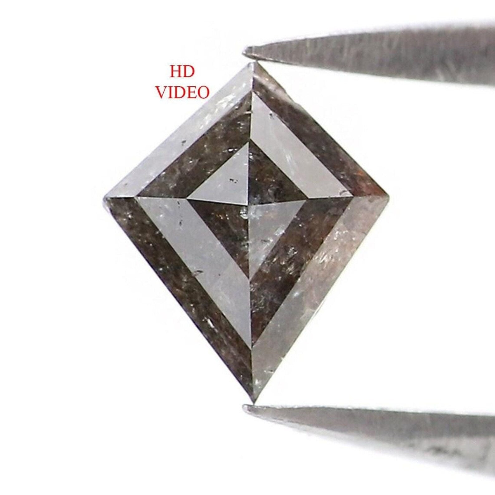 0.57 CT Natural Loose Kite Shape Diamond Salt And Pepper Kite Diamond 6.30 MM Natural Loose Black Grey Color Kite Rose Cut Diamond NQ1935