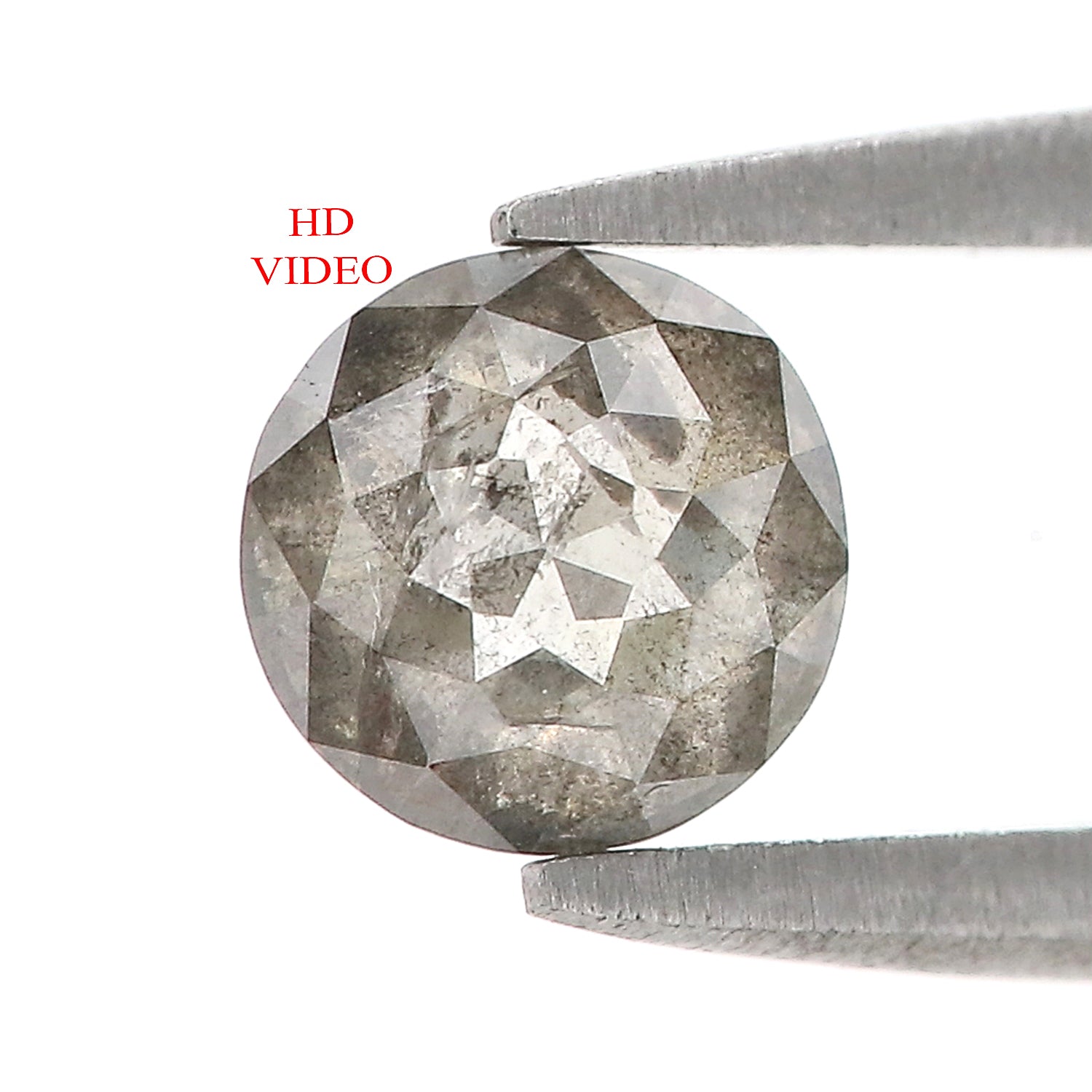 0.87 CT Natural Loose Round Rose Cut Diamond Salt And Pepper Round Shape Diamond 5.80 MM Natural Black Grey Round Rose Cut Diamond LQ1197