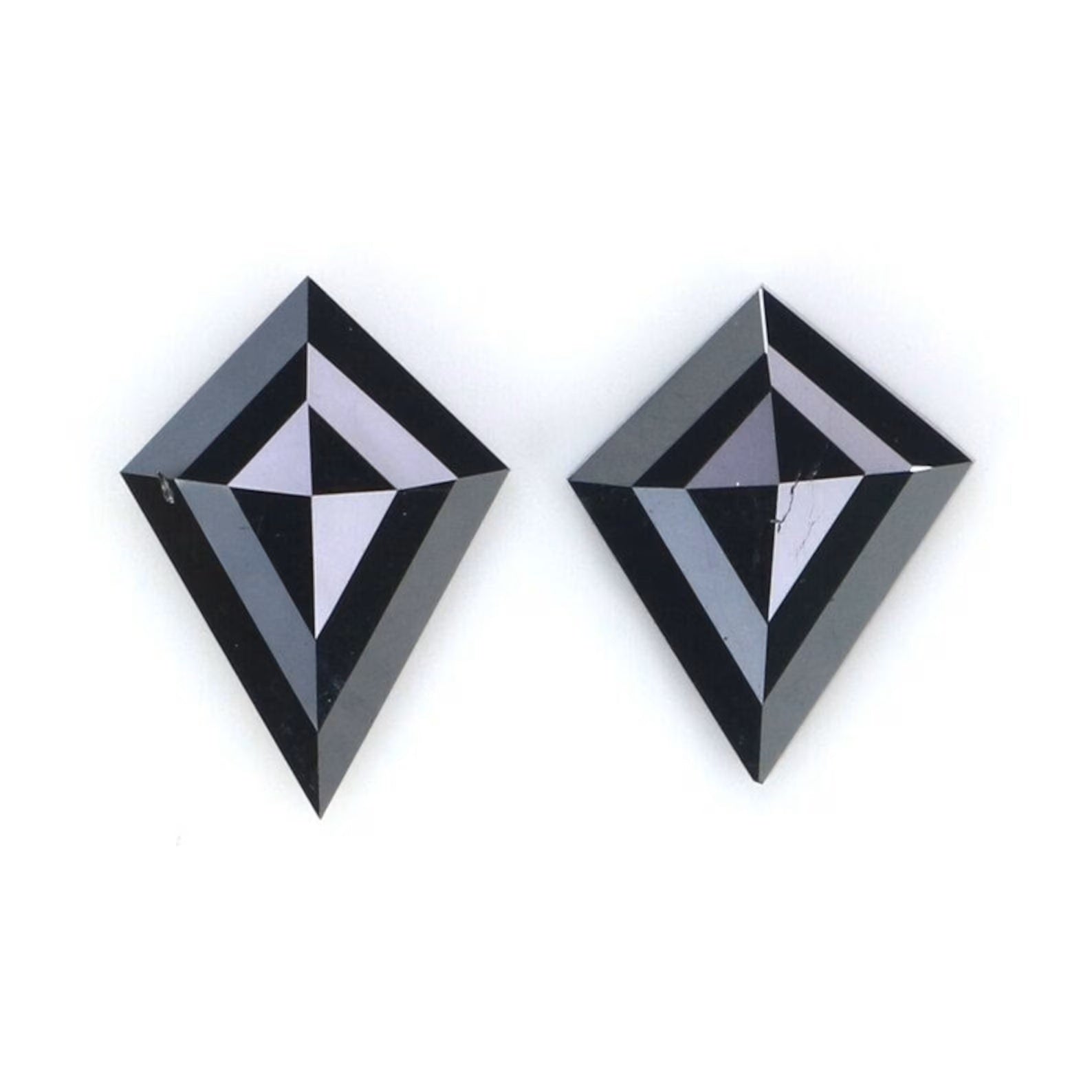 0.64 CT Natural Loose Kite Shape Pair Diamond Black Color Kite Cut Diamond 7.15 MM Natural Loose Diamond Kite Shape Rose Cut Diamond NQ2291