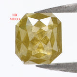 Natural Loose Radiant Diamond Green Yellow Color 0.77 CT 5.60  MM Radiant Shape Rose Cut Diamond KR619