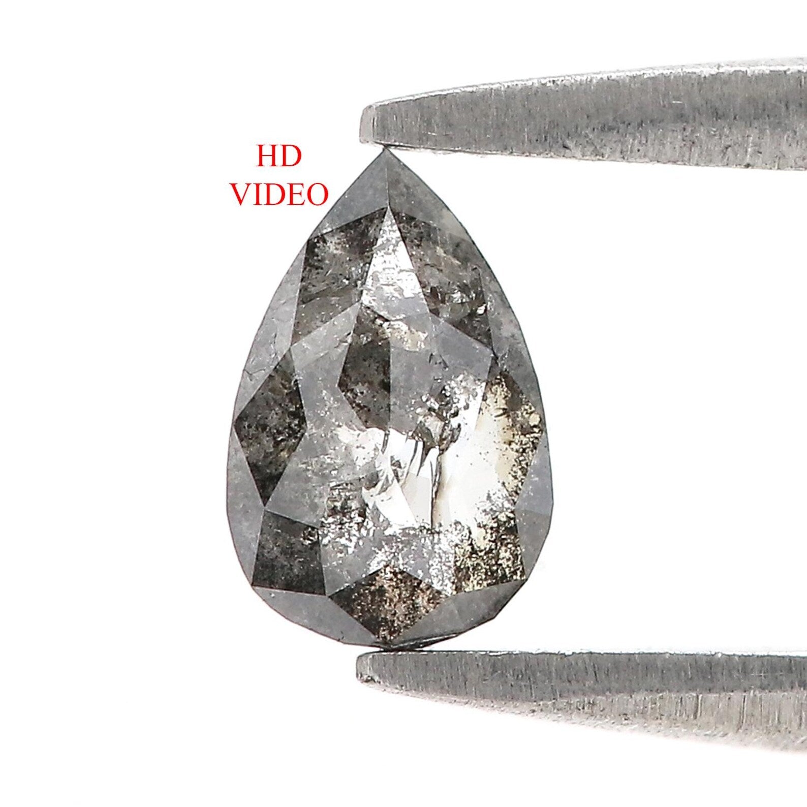 0.42 CT Natural Loose Pear Shape Diamond Salt And Pepper Pear Cut Diamond 6.40 MM Natural Loose Diamond Pear Shape Rose Cut Diamond QN2275