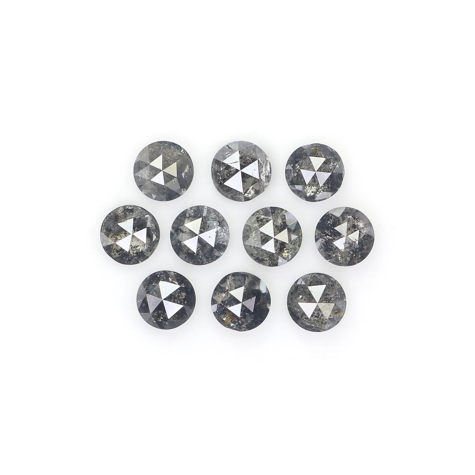 1.15 CT Natural Loose Round Shape Diamond Salt And Pepper Round Diamond 3.00 MM Natural Loose Black Grey Color Round Rose Cut Diamond NQ2353