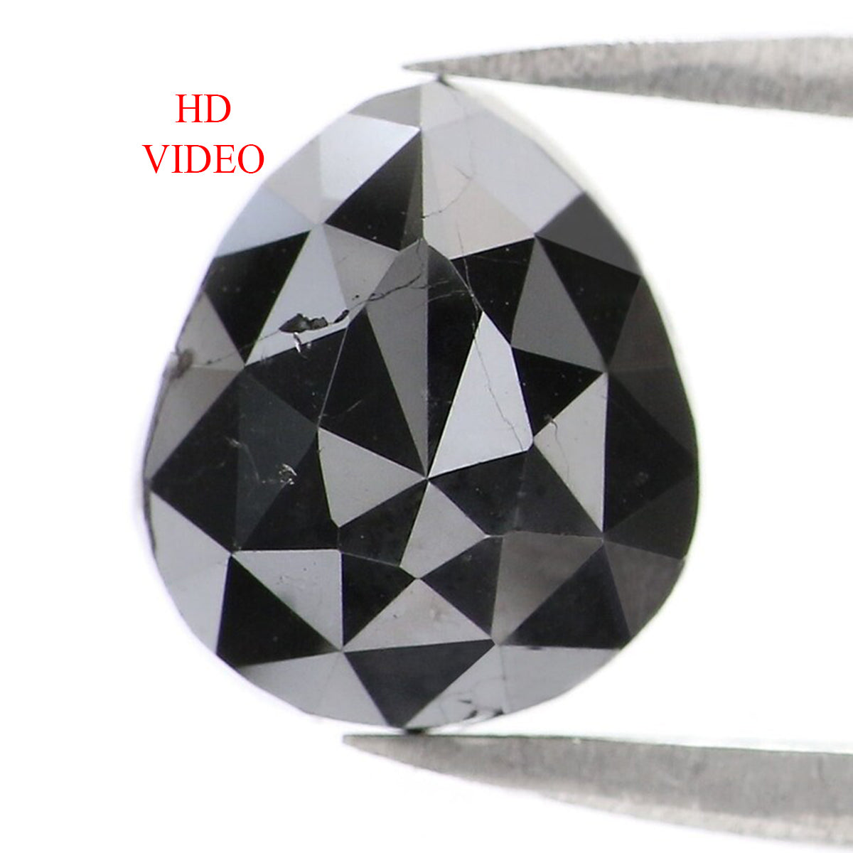 2.47 CT Natural Loose Pear Shape Diamond Black Color Pear Cut Diamond 8.90 MM Natural Loose Black Color Diamond Pear Rose Cut Diamond LQ1605