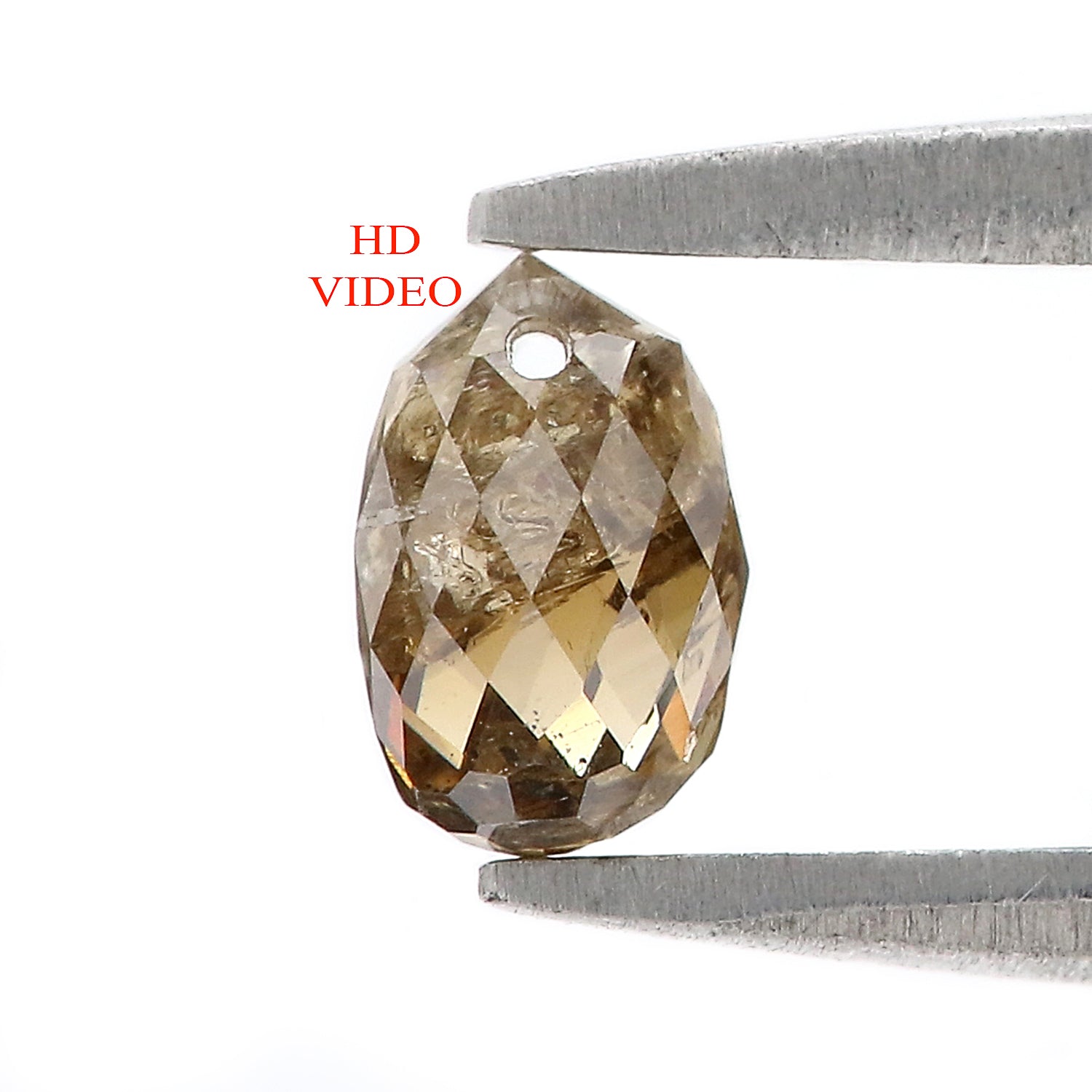 0.75 Ct Natural Loose Briolette Shape Diamond Brown Color Drop Diamond 5.75 MM Natural Loose Brown Color Briolette Rose Cut Diamond LQ9834