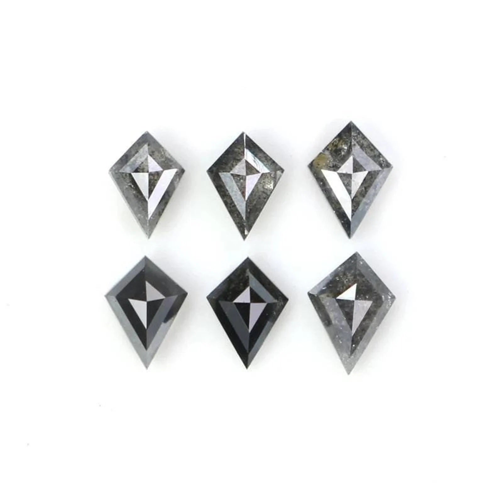0.40 CT Natural Loose Kite Shape Diamond Salt And Pepper Kite Diamond 3.60 MM Natural Loose Black Grey Color Kite Rose Cut Diamond NQ2351